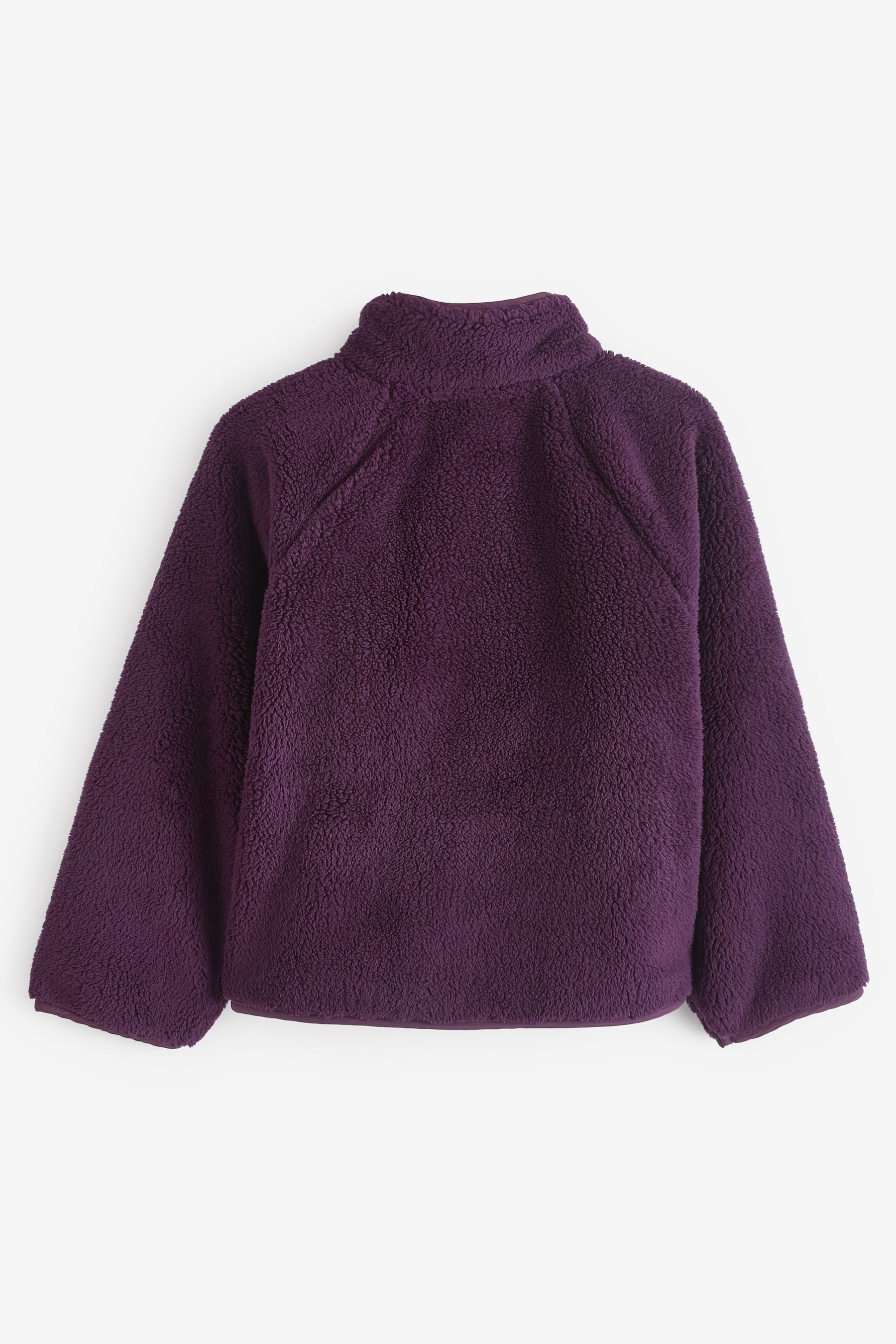 Dark Purple Borg Fleece Zip Through Jacket (3-16yrs)