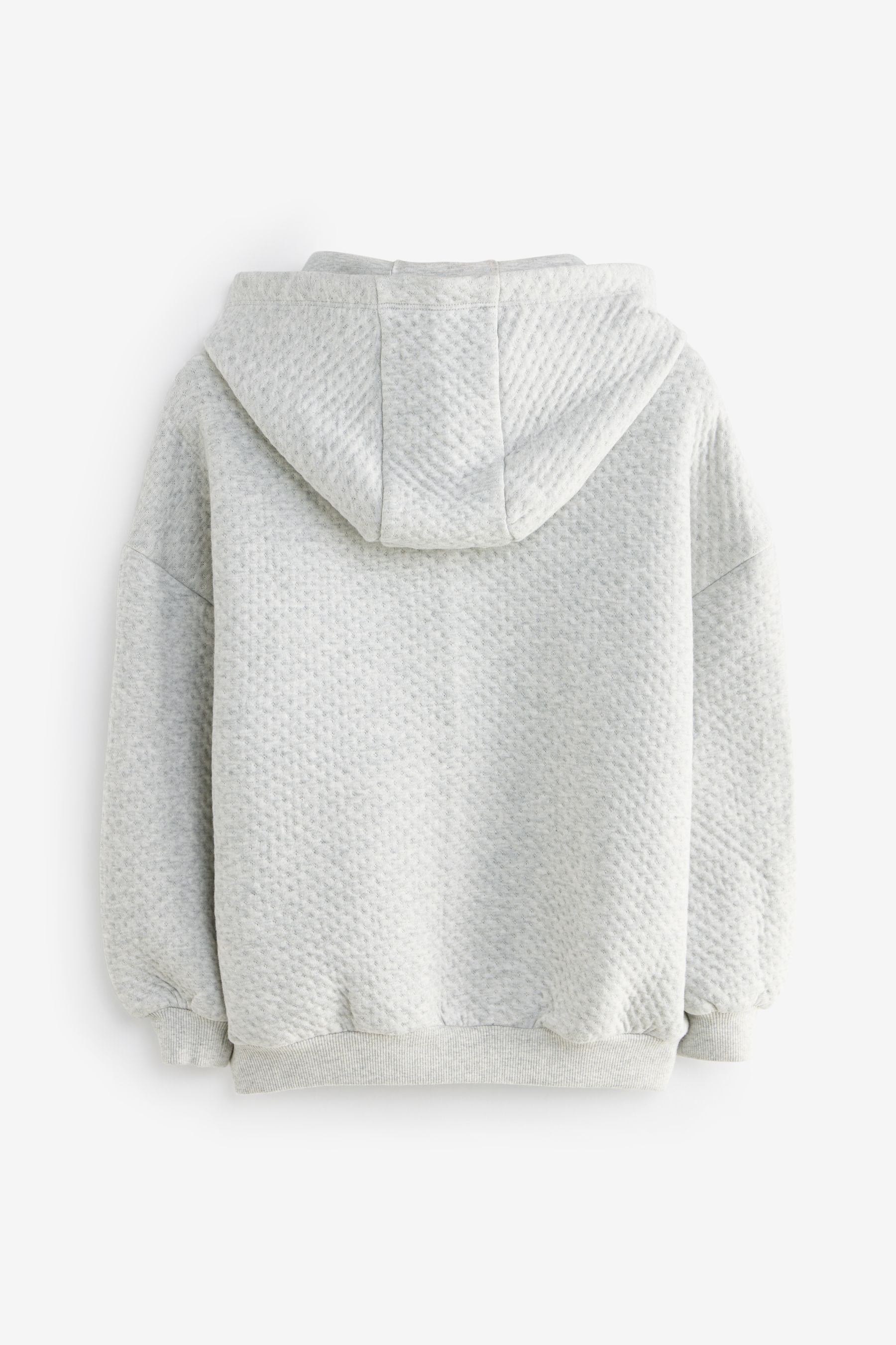 Grey Textured Zip Through Hoodie (3-16yrs)