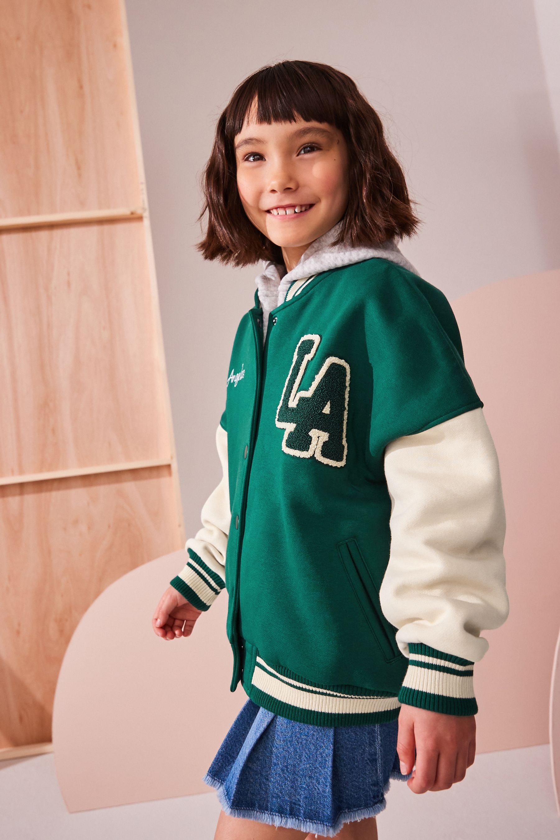 Green Varsity Embroidered Jacket (3-16yrs)