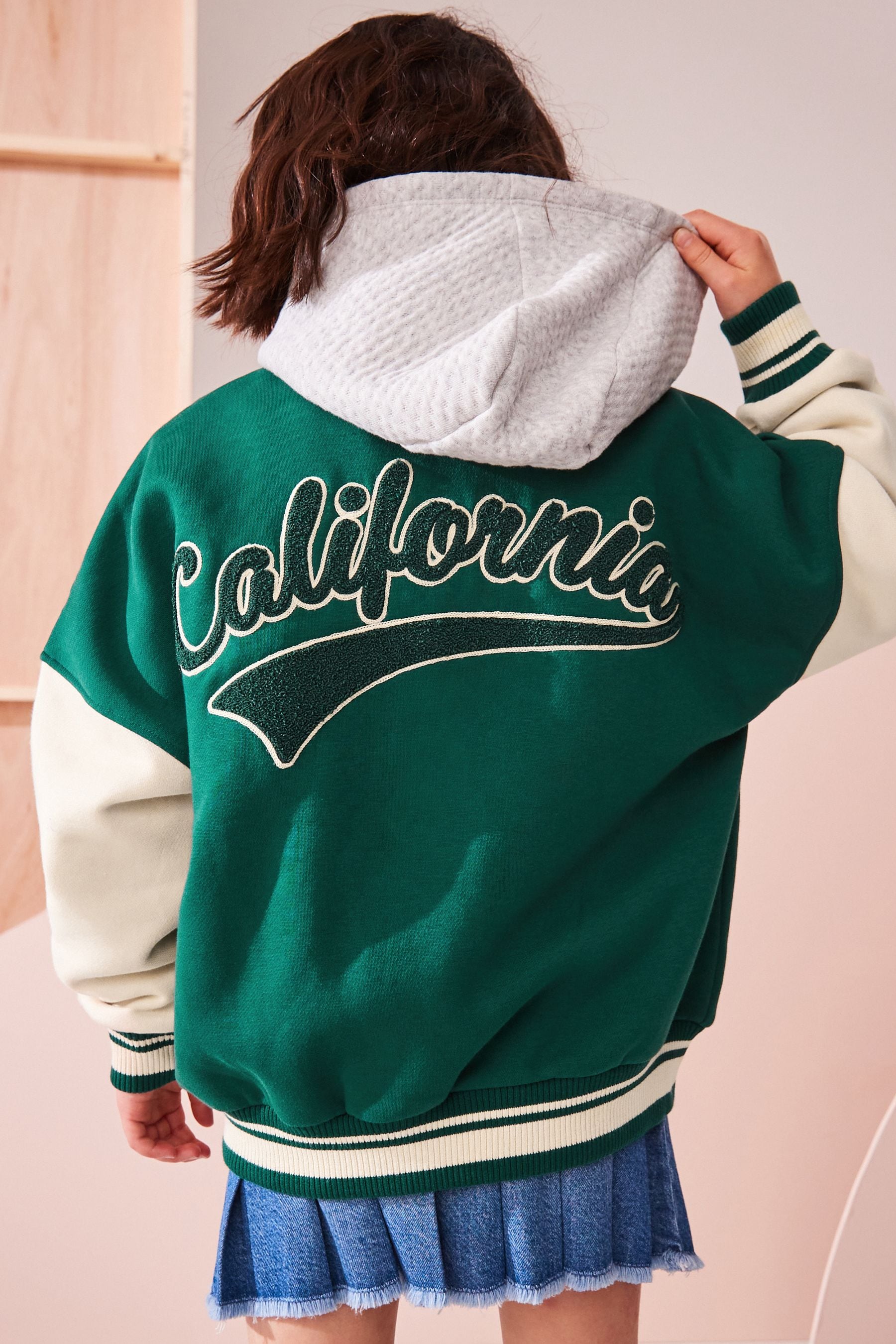 Green Varsity Embroidered Jacket (3-16yrs)