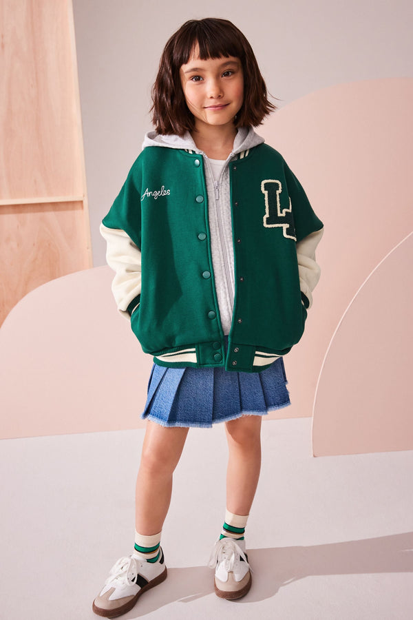 Green Varsity Embroidered Jacket (3-16yrs)