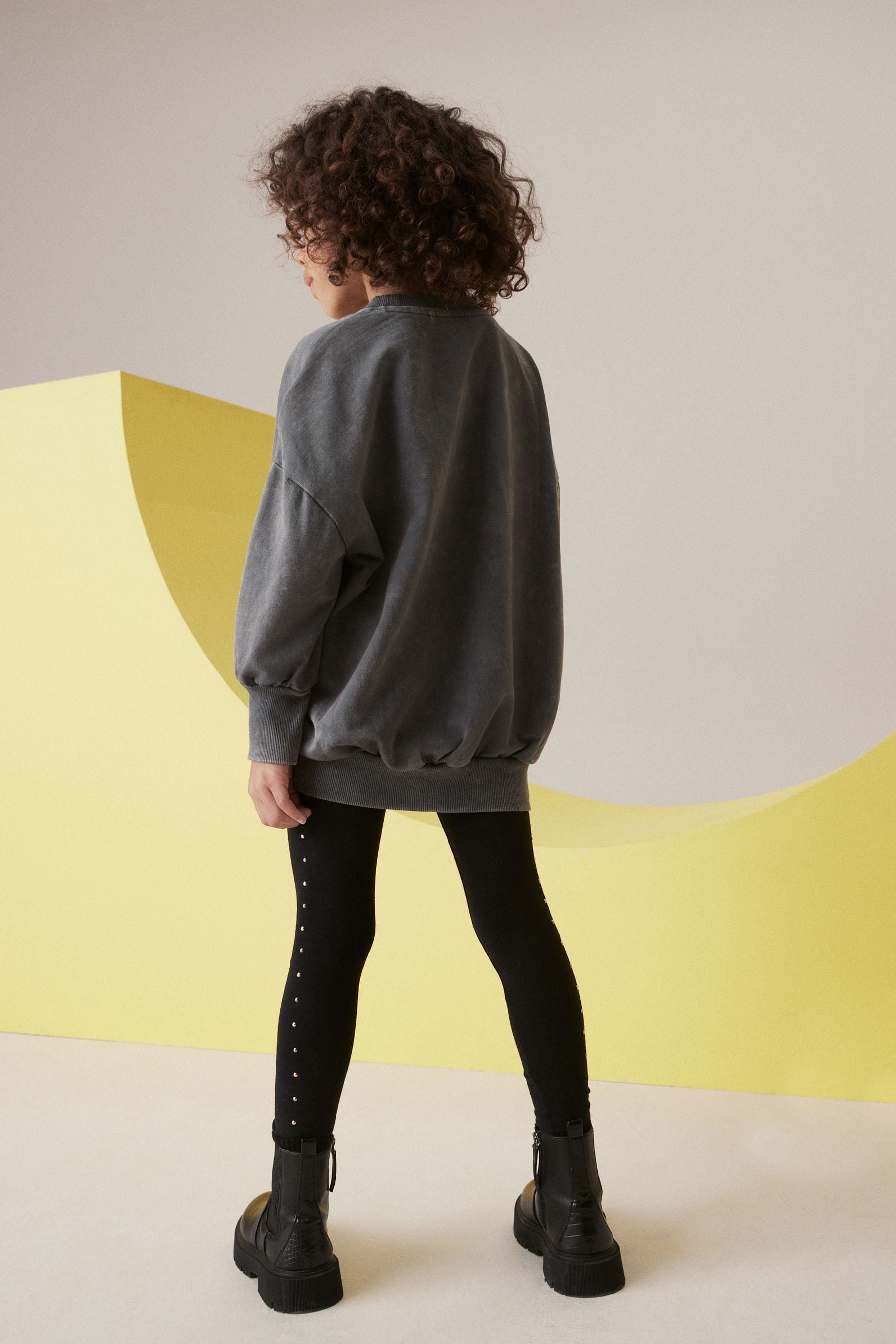 Charcoal Grey Butterfly Sweatshirt And Leggings Set (3-16yrs)