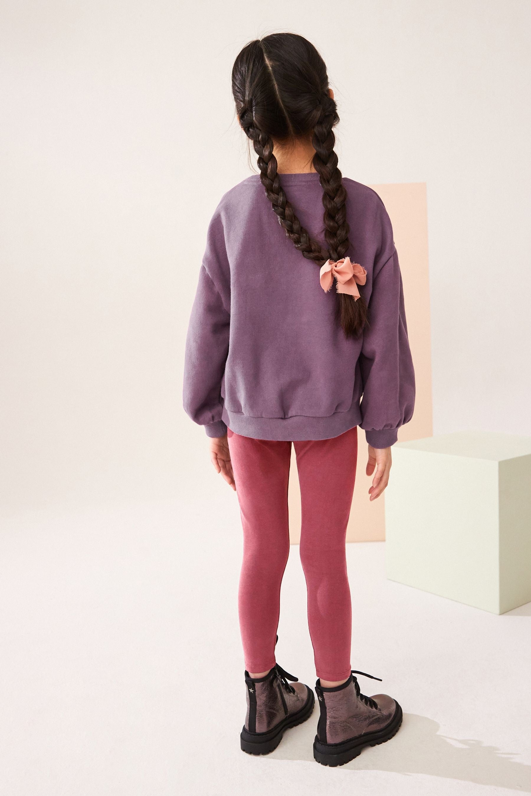 Berry Red Rainbow Sequin Sweatshirt And Legging Set (3-16yrs)