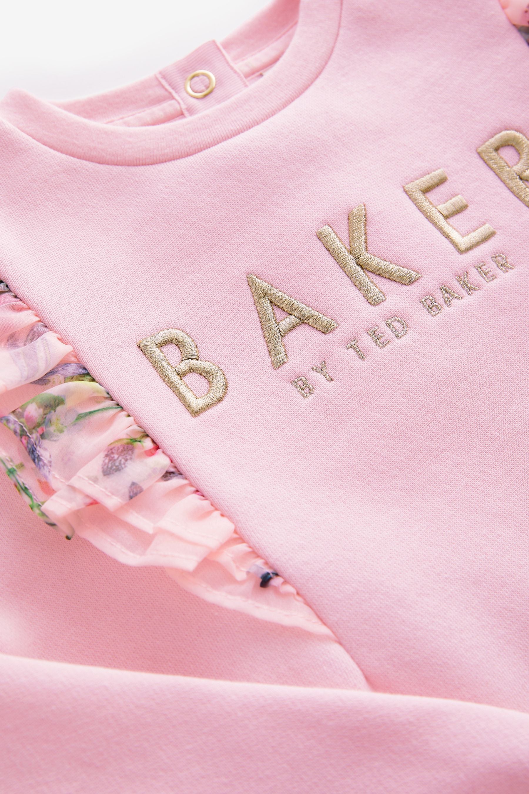 Pink Baker by Ted Baker Pink Organza Frill Sweat Dress