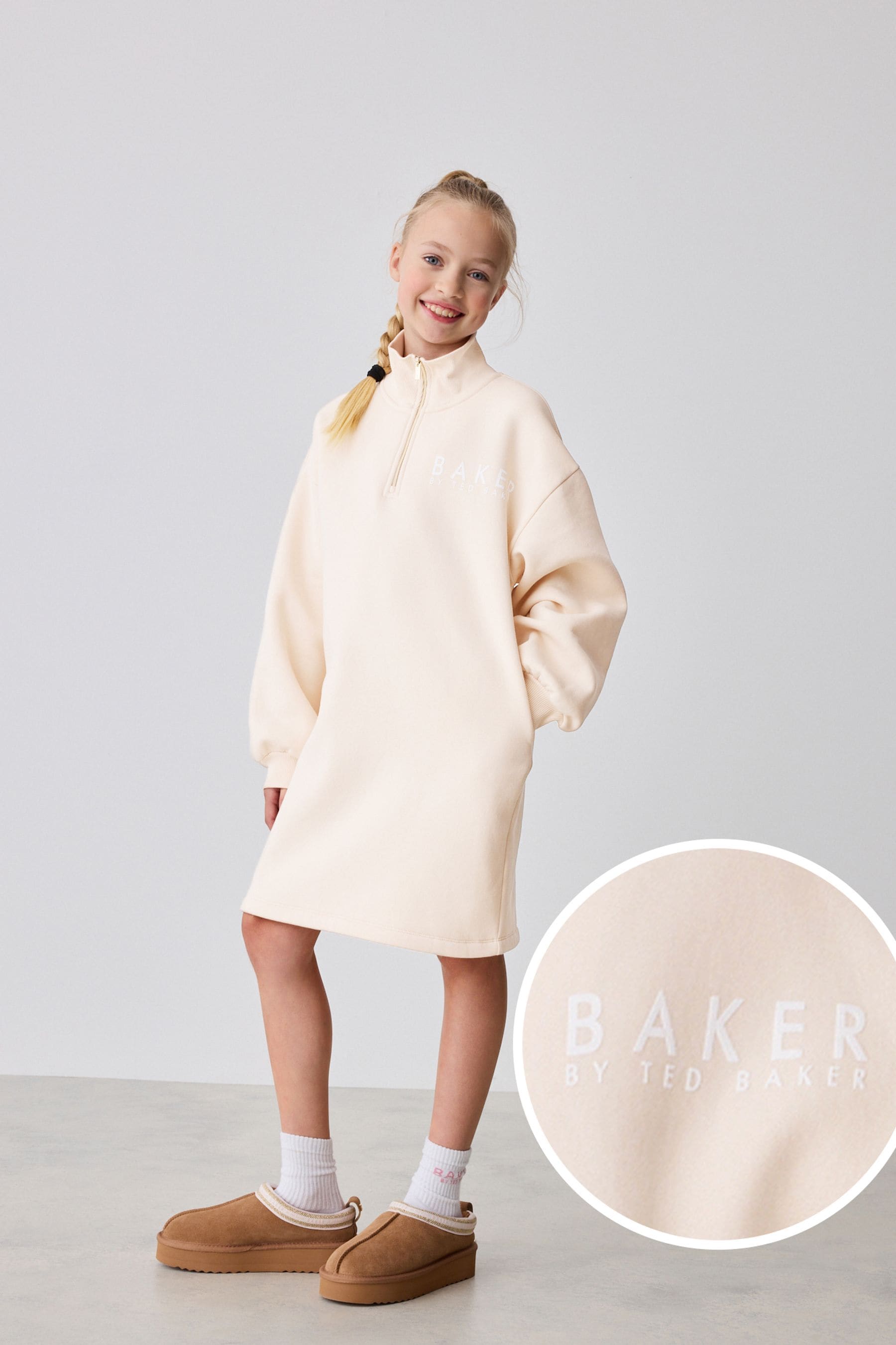 Baker by Ted Baker Zip Neck Sweat Dress