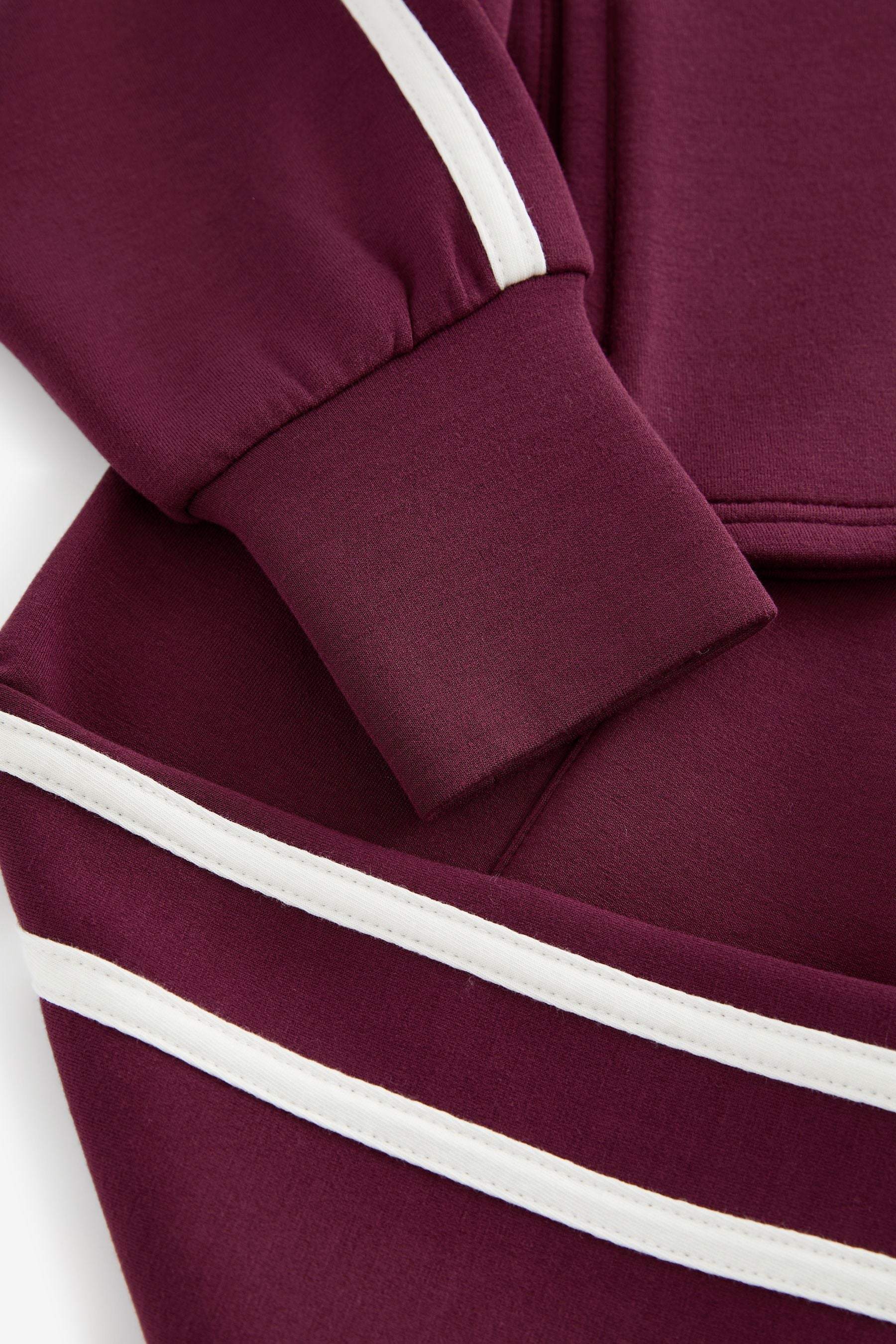 Burgundy Half Zip Top And Wide Leg Joggers Set (3-16yrs)