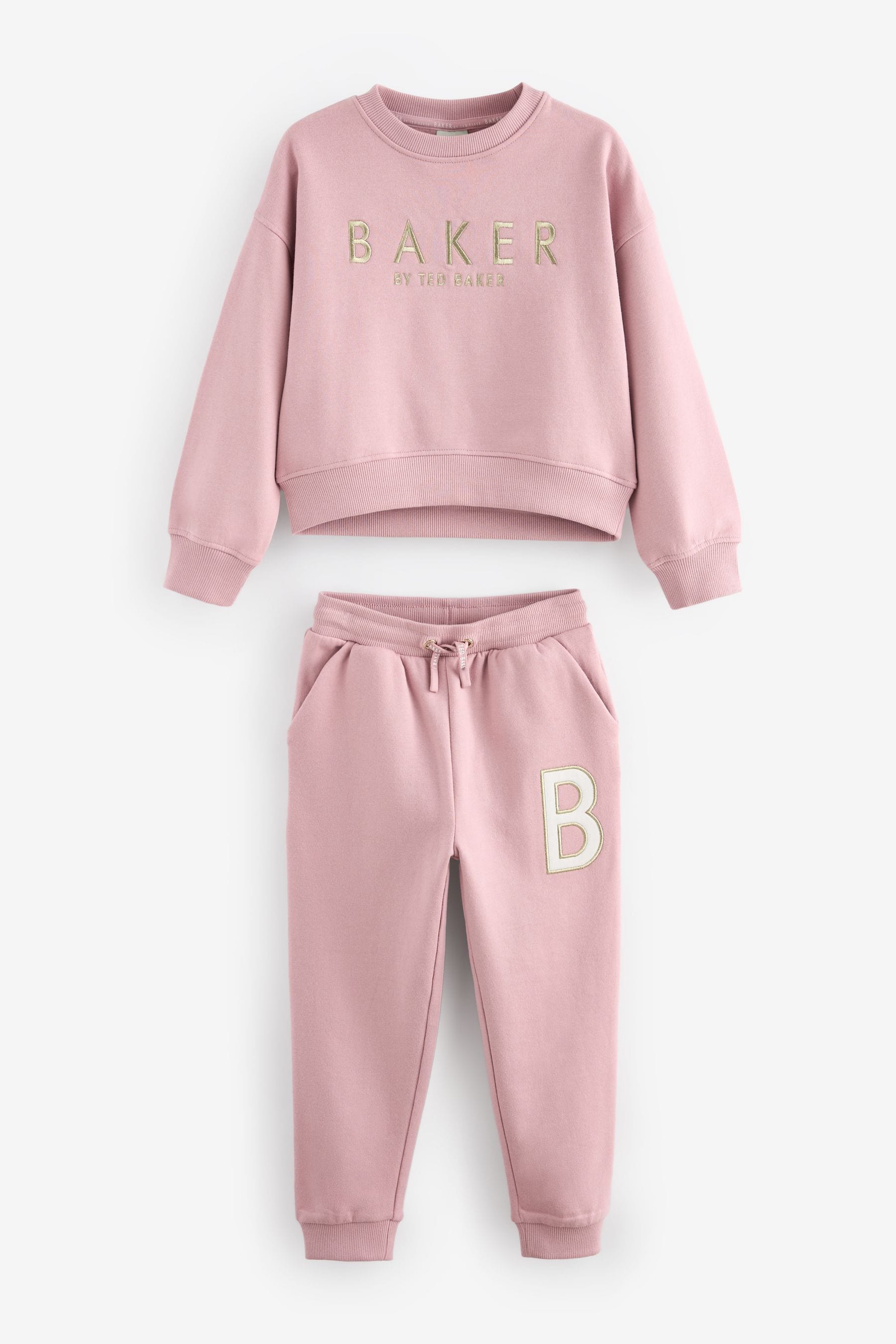 Baker by Ted Baker Pink Branded Back Sweater And Joggers Set