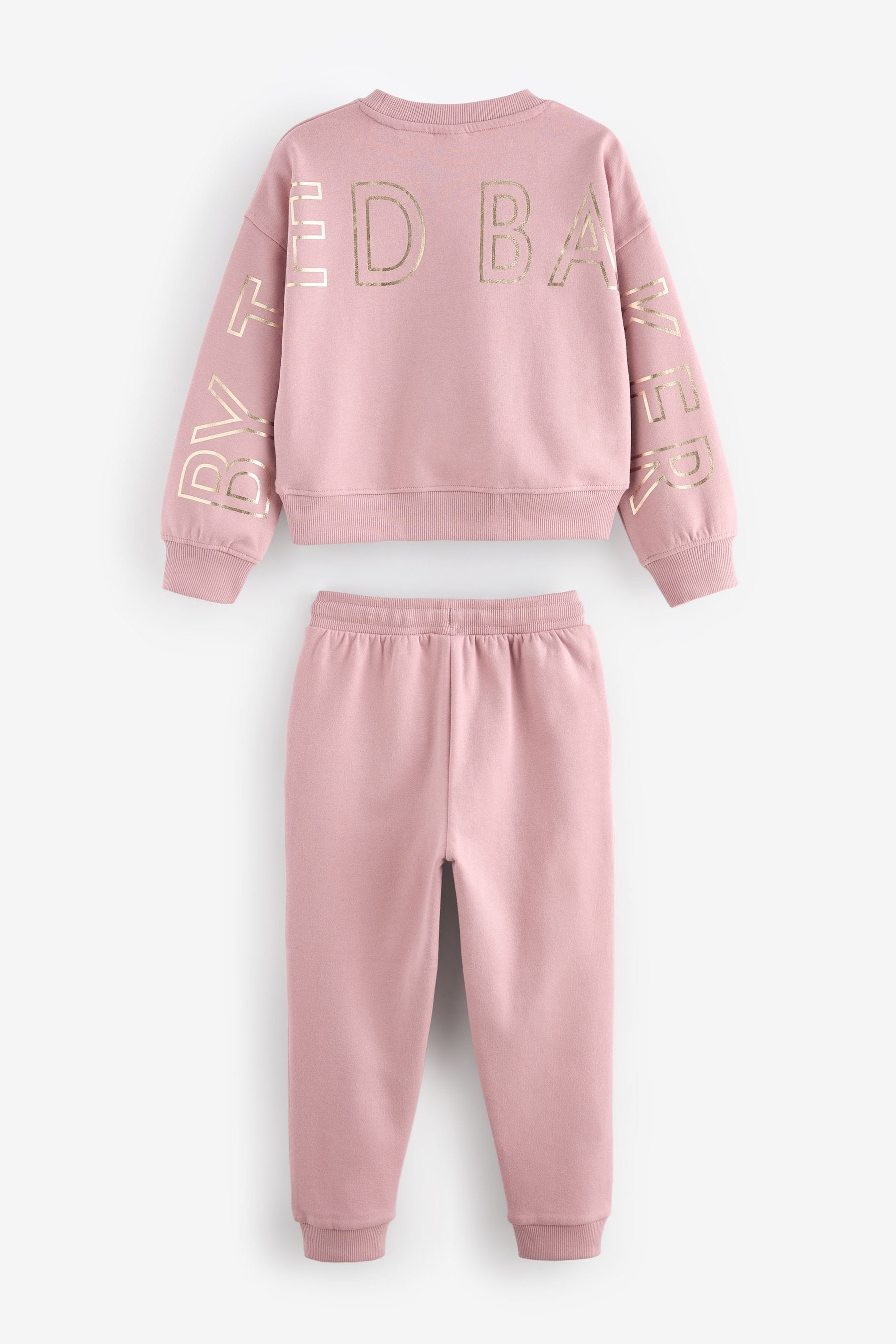 Baker by Ted Baker Pink Branded Back Sweater And Joggers Set