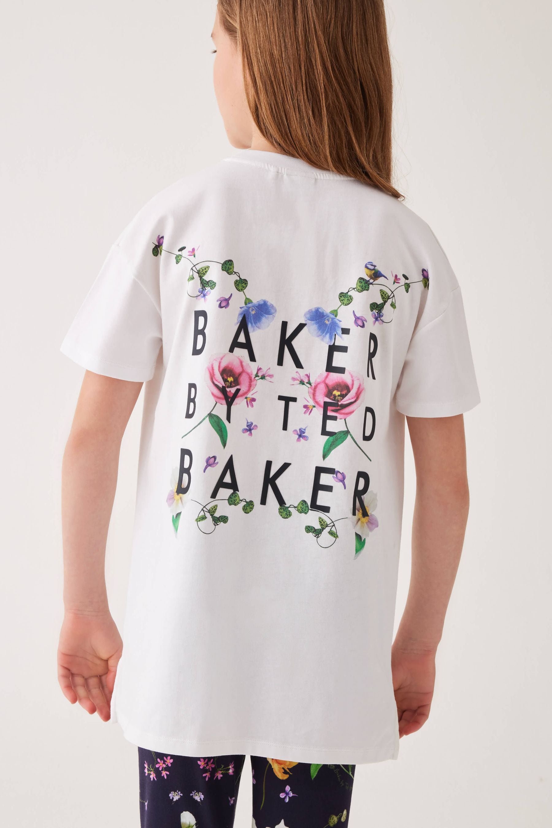 Navy Baker by Ted Baker Navy Floral Graphic T-Shirt And Legging Set