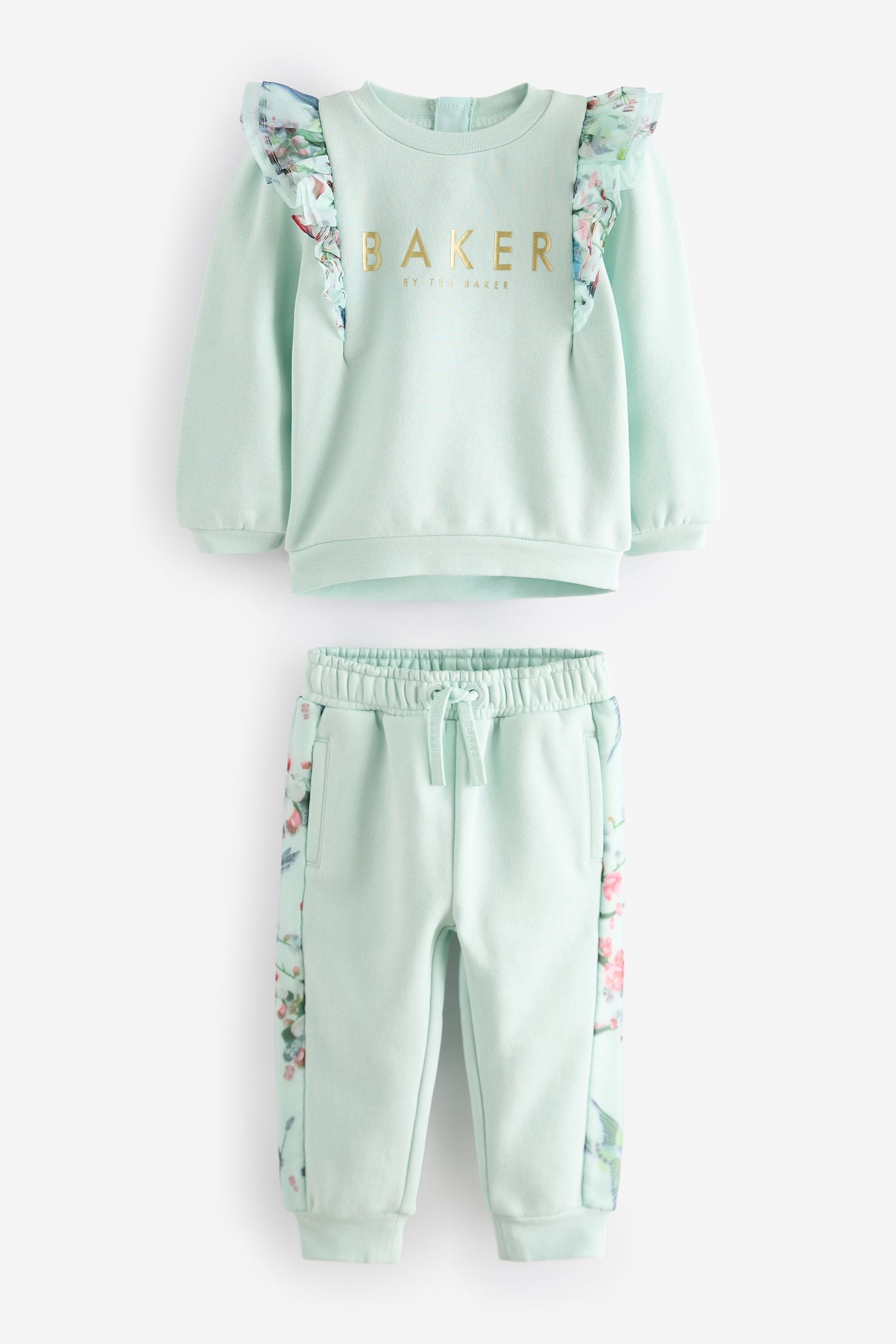 Mint Green Baker by Ted Baker (0-6yrs) Frill Sweater and Jogger Set