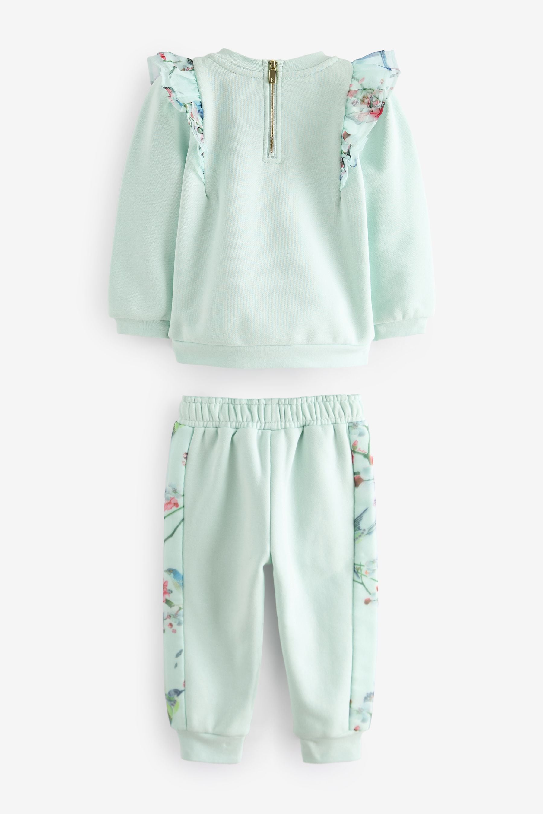 Mint Green Baker by Ted Baker (0-6yrs) Frill Sweater and Jogger Set