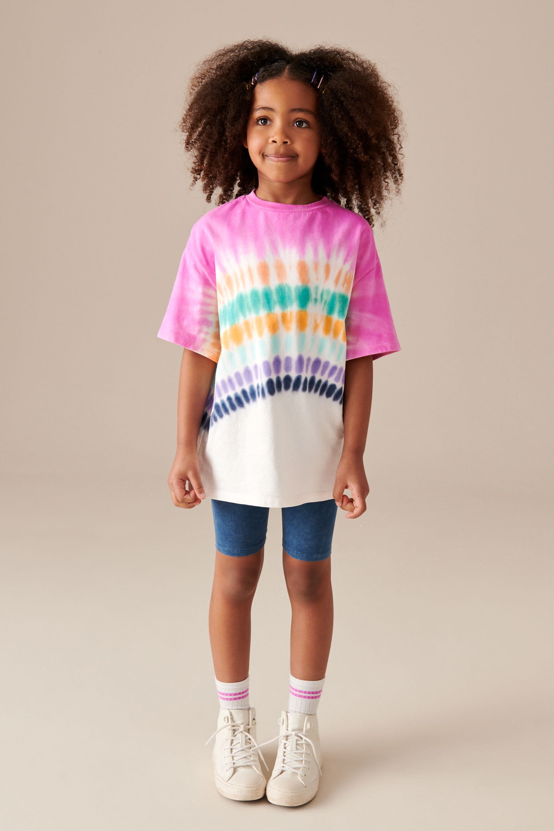 Multi T-Shirt And Cycling Shorts Set (3-16yrs)