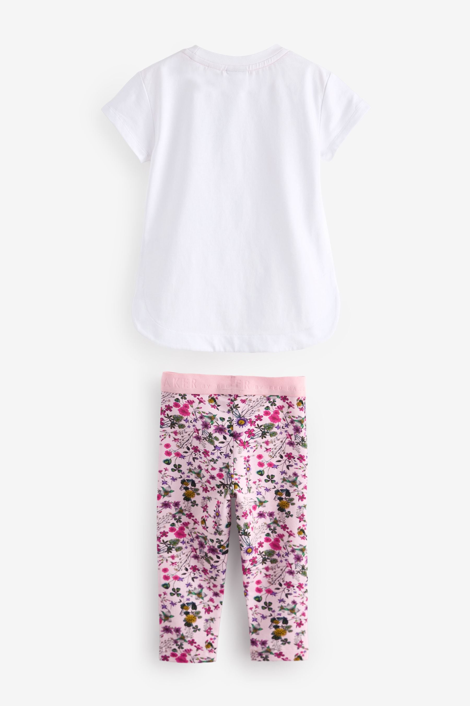 Baker by Ted Baker Pink Floral T-Shirt And Leggings Set