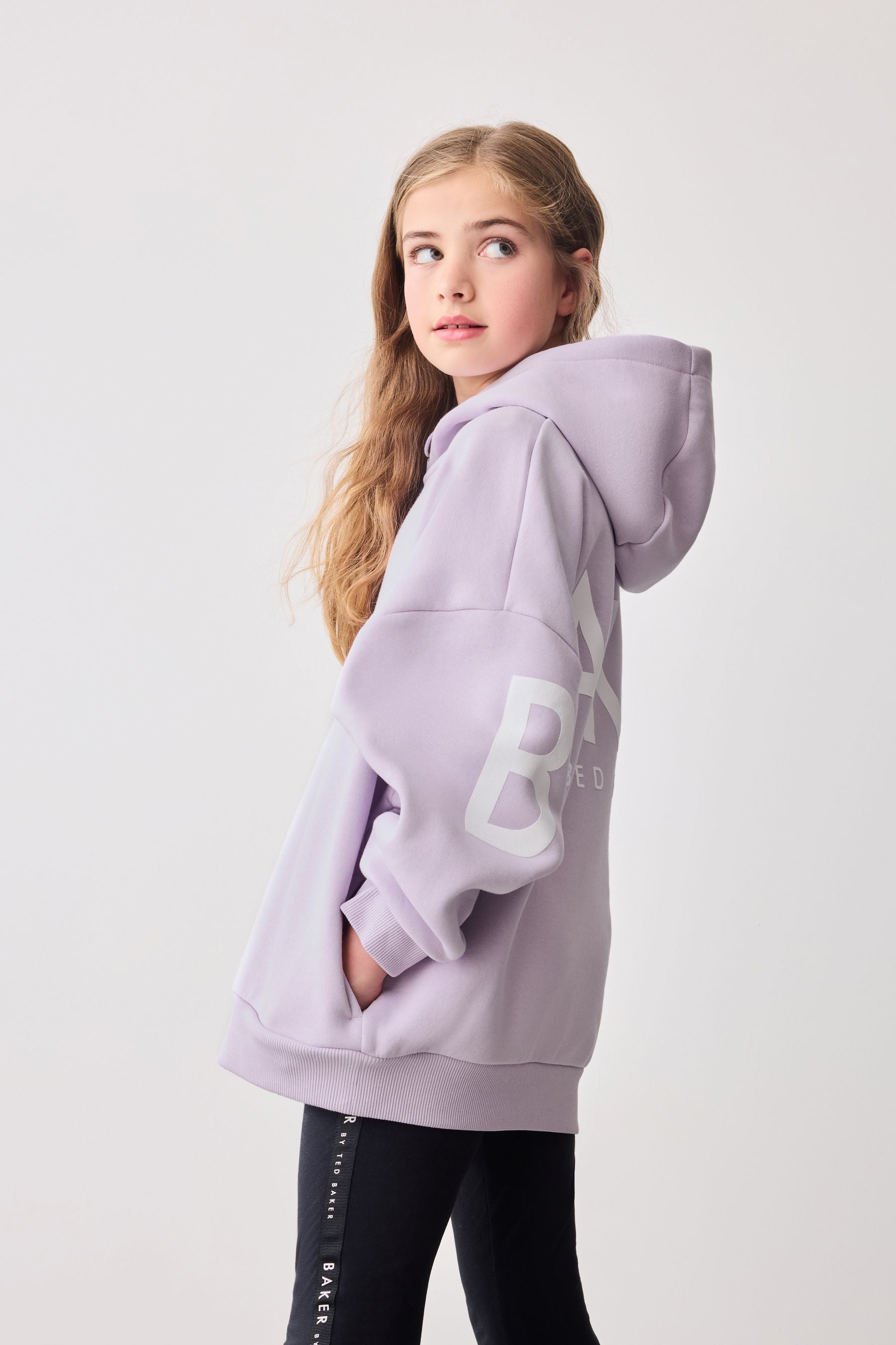 Lilac Purple Baker by Ted Baker Coral Pink Varisty Hoodie