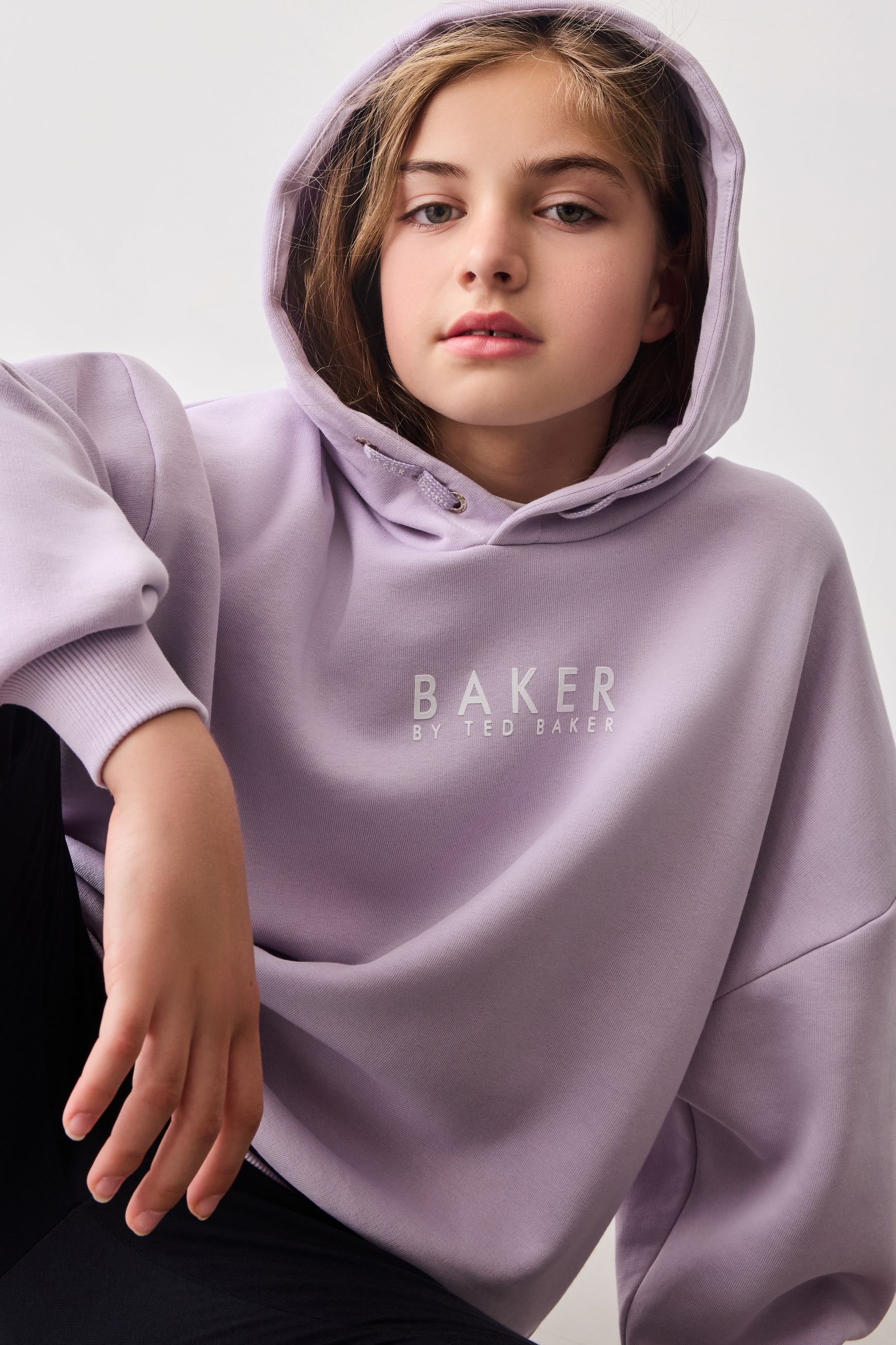 Lilac Purple Baker by Ted Baker Coral Pink Varisty Hoodie