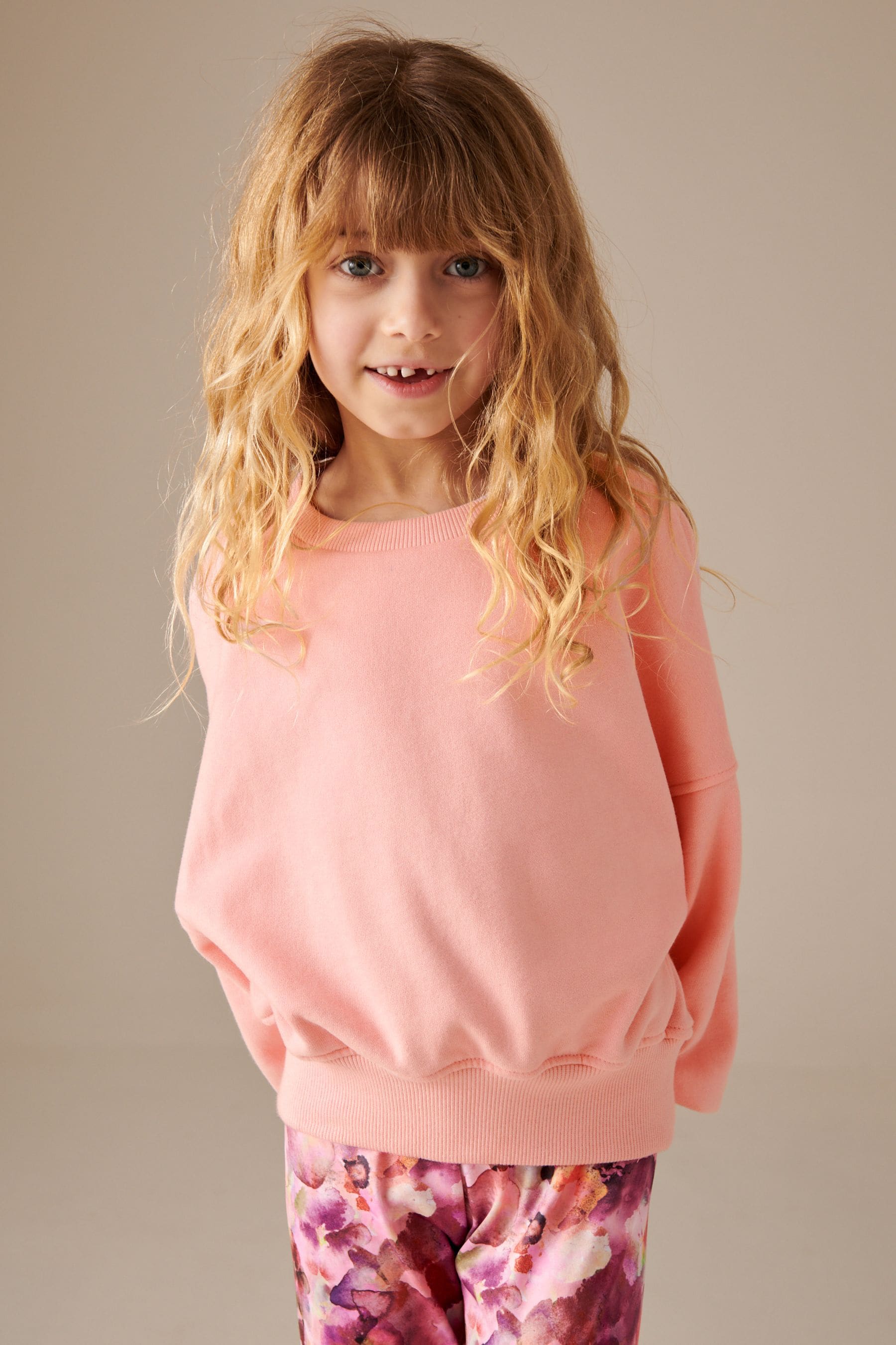 Pink Sweatshirt and Floral Leggings Set (3-16yrs)