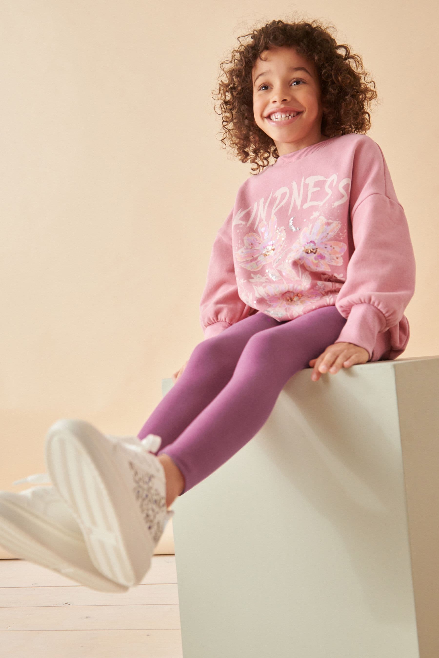 Pink Sweatshirt And Leggings Set (3-16yrs)