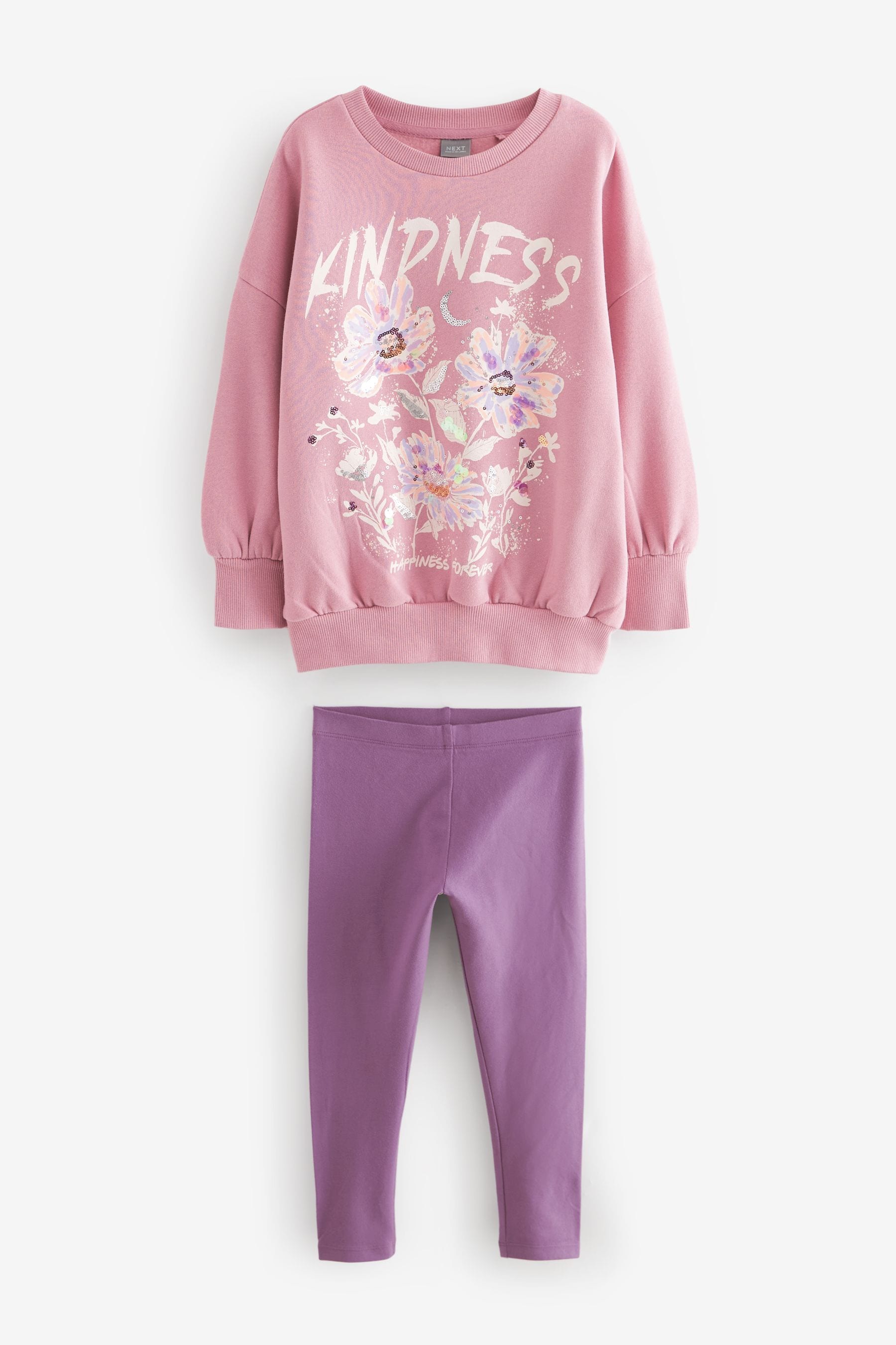 Pink Sweatshirt And Leggings Set (3-16yrs)