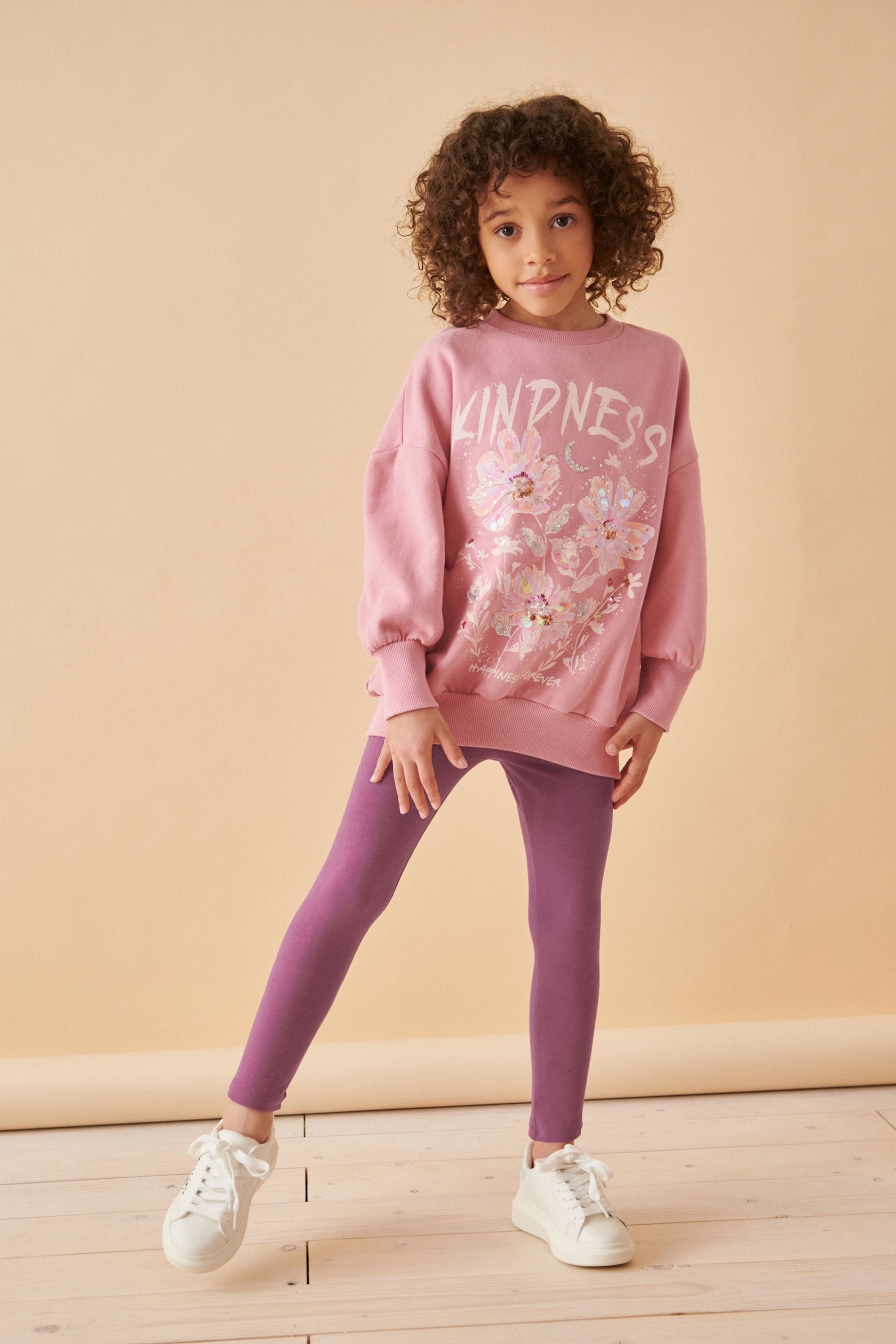 Pink Sweatshirt And Leggings Set (3-16yrs)