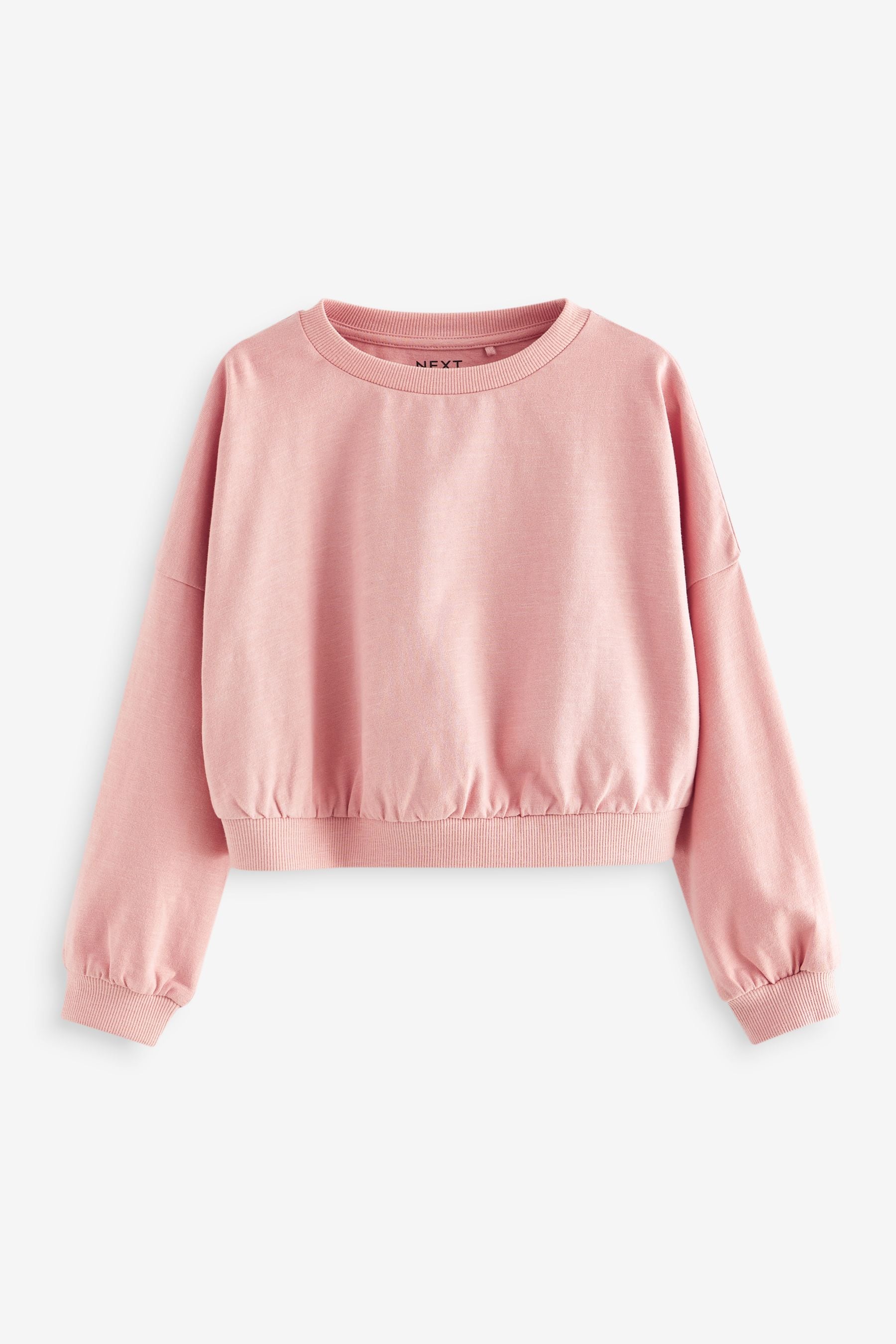 Pink Print 100% Cotton Boxy Long Sleeve Sweatshirt (3-16yrs)