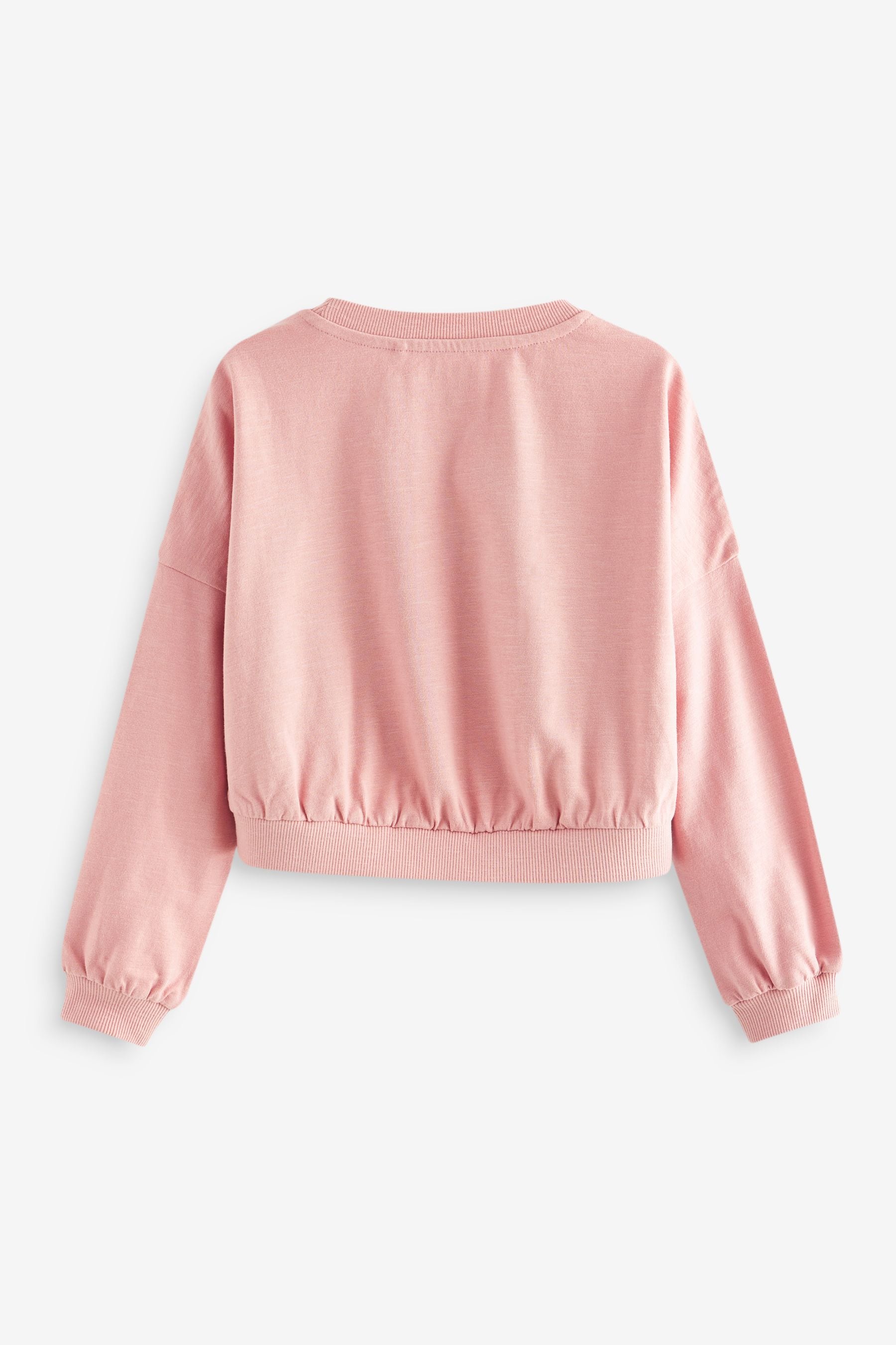 Pink Print 100% Cotton Boxy Long Sleeve Sweatshirt (3-16yrs)