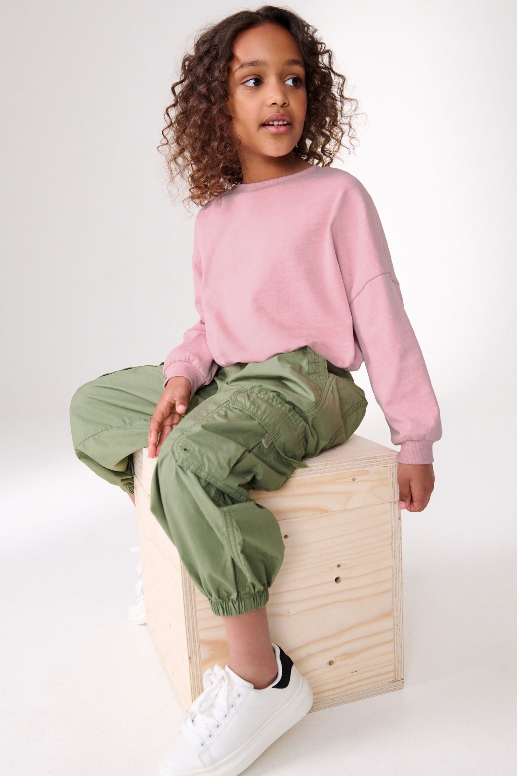 Pink Boxy Bubble 100% Cotton Hem Sweatshirt (3-16yrs)