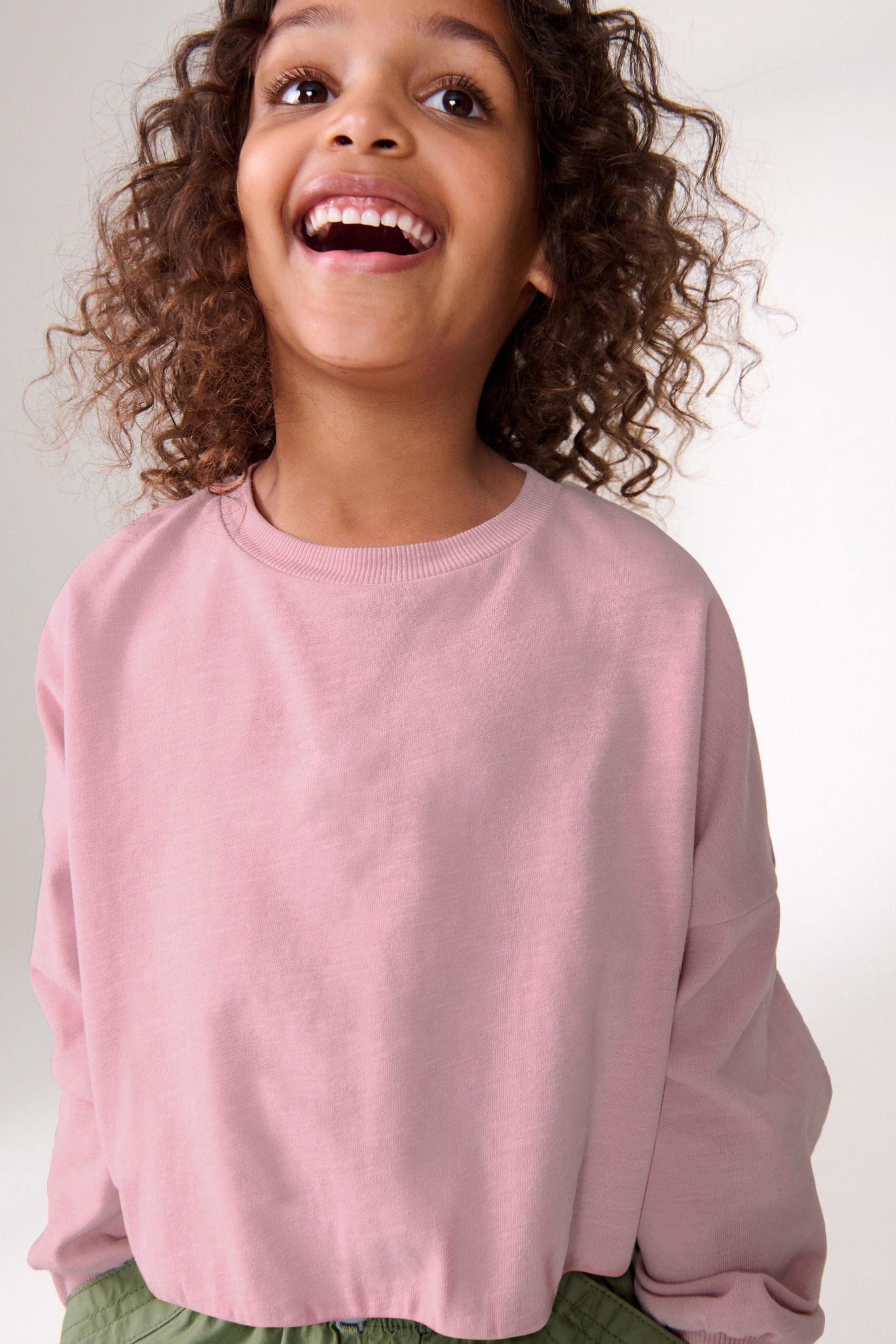 Pink Boxy Bubble 100% Cotton Hem Sweatshirt (3-16yrs)