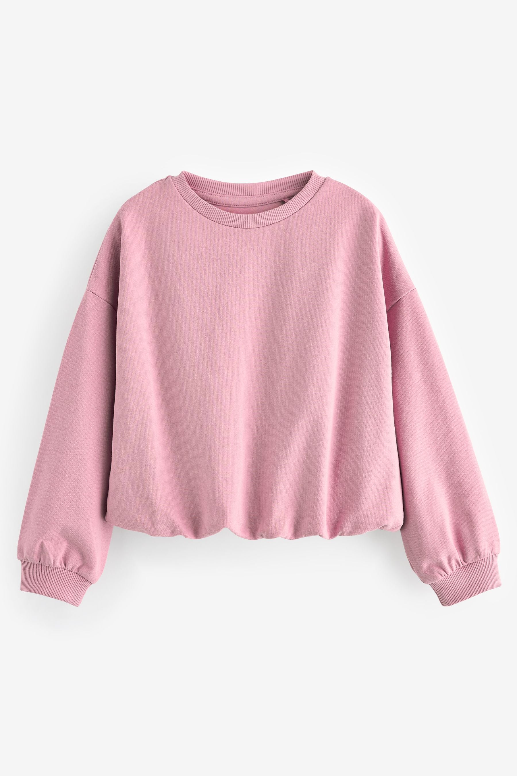 Pink Boxy Bubble 100% Cotton Hem Sweatshirt (3-16yrs)