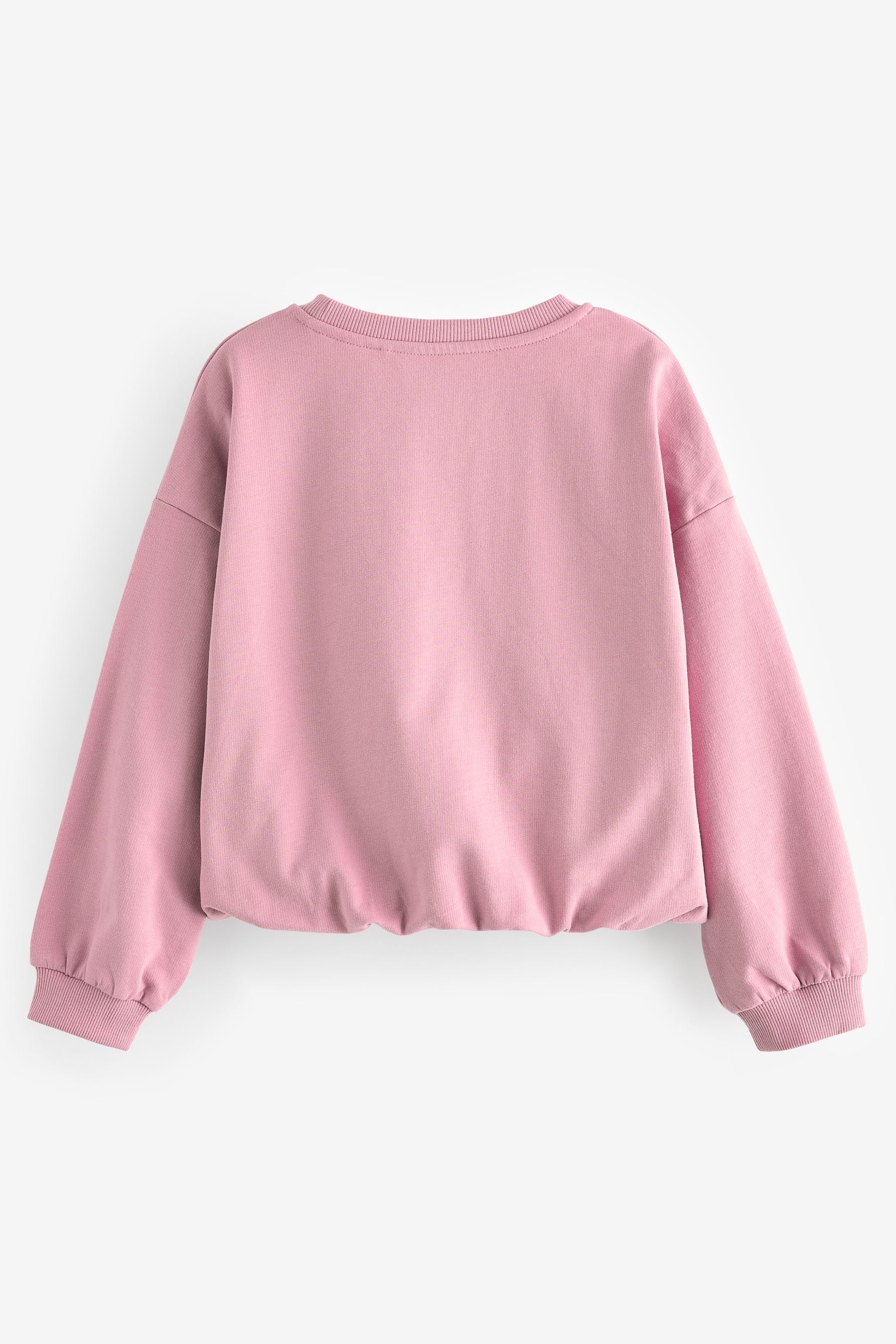 Pink Boxy Bubble 100% Cotton Hem Sweatshirt (3-16yrs)