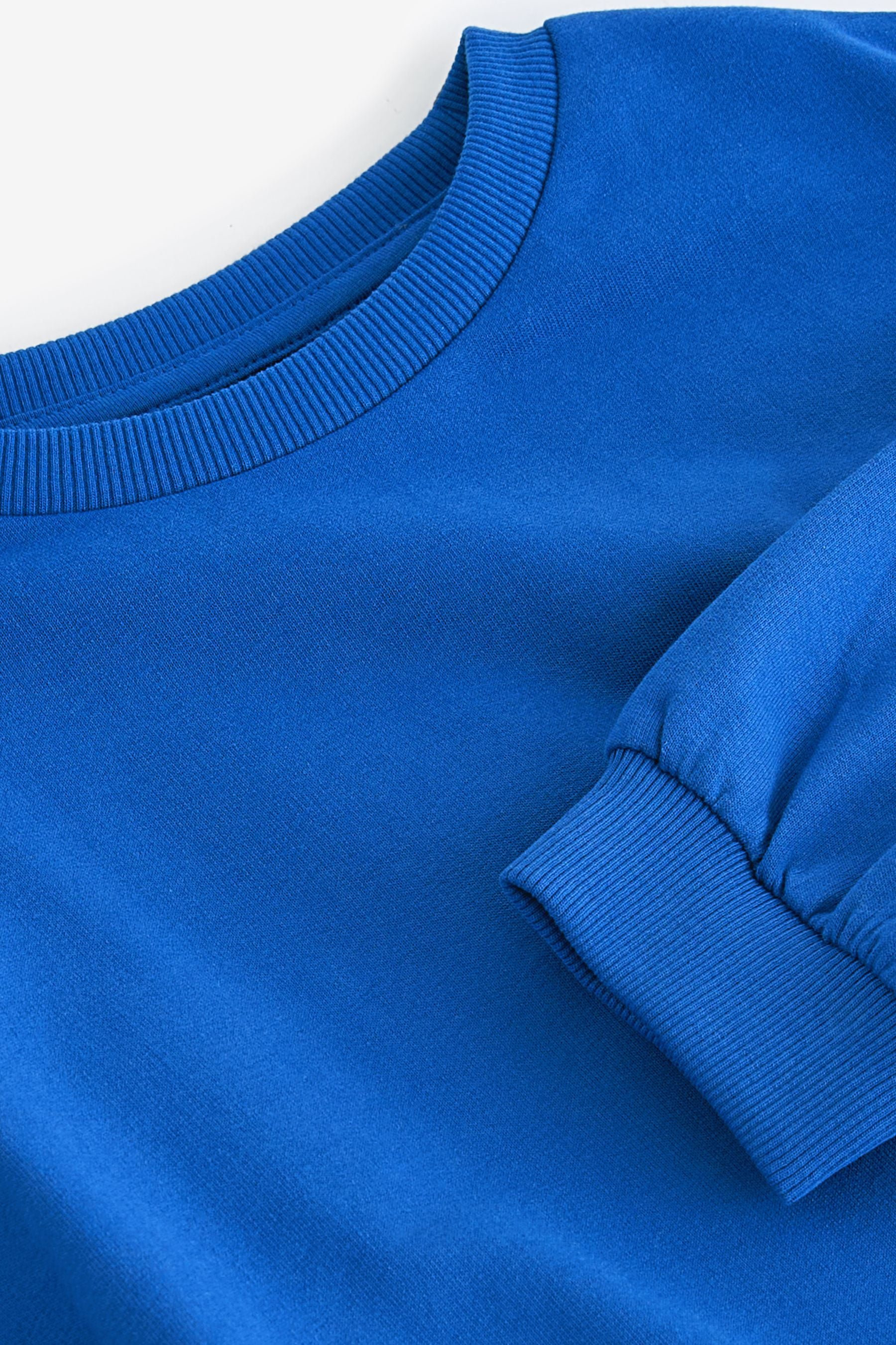 Blue Boxy Bubble Hem 100% Cotton Sweatshirt (3-16yrs)