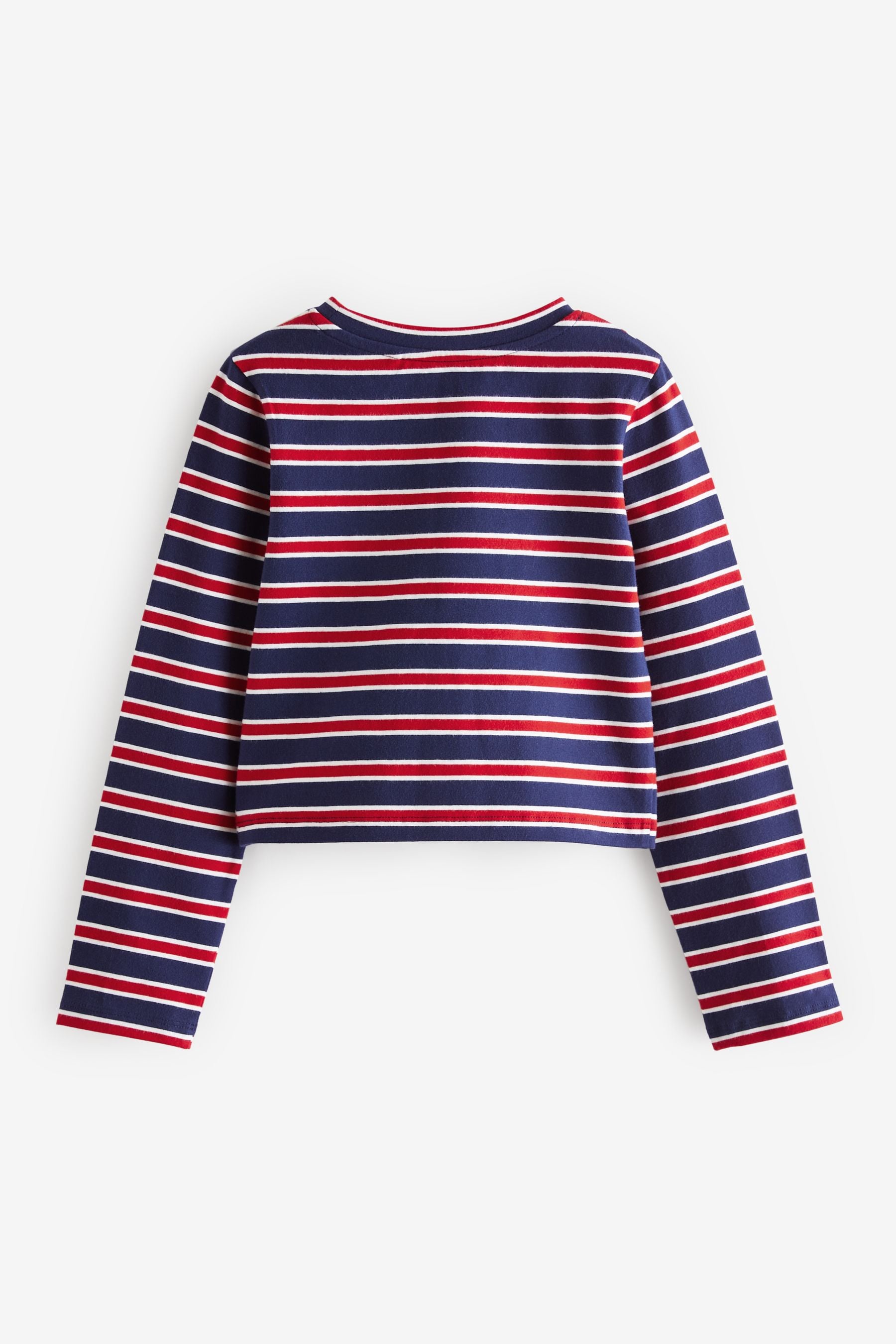 Red/Blue Long Sleeve Boxy Cropped T-Shirt (3-16yrs)