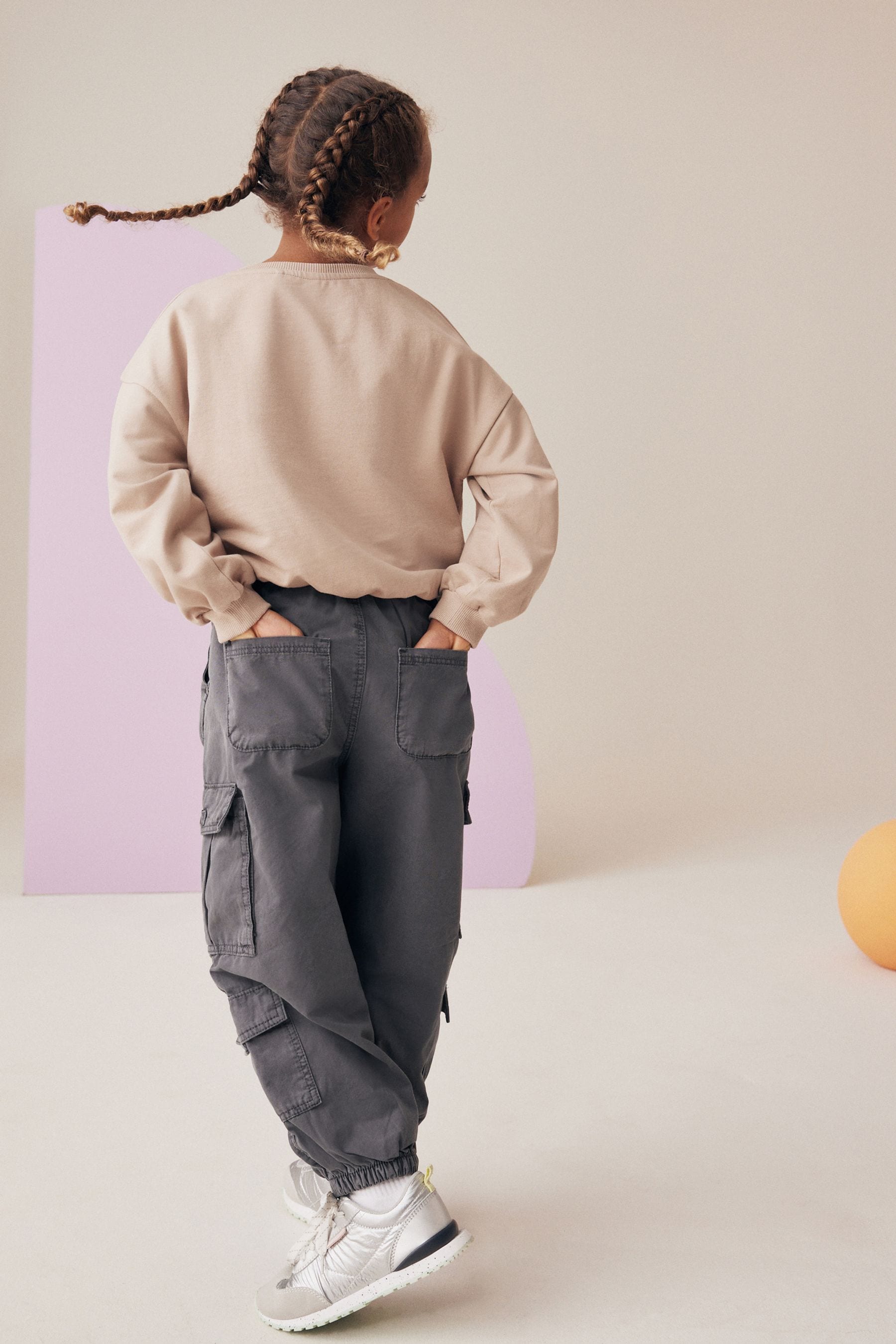 Neutral Boxy Bubble Hem Sweat Top (3-16yrs)