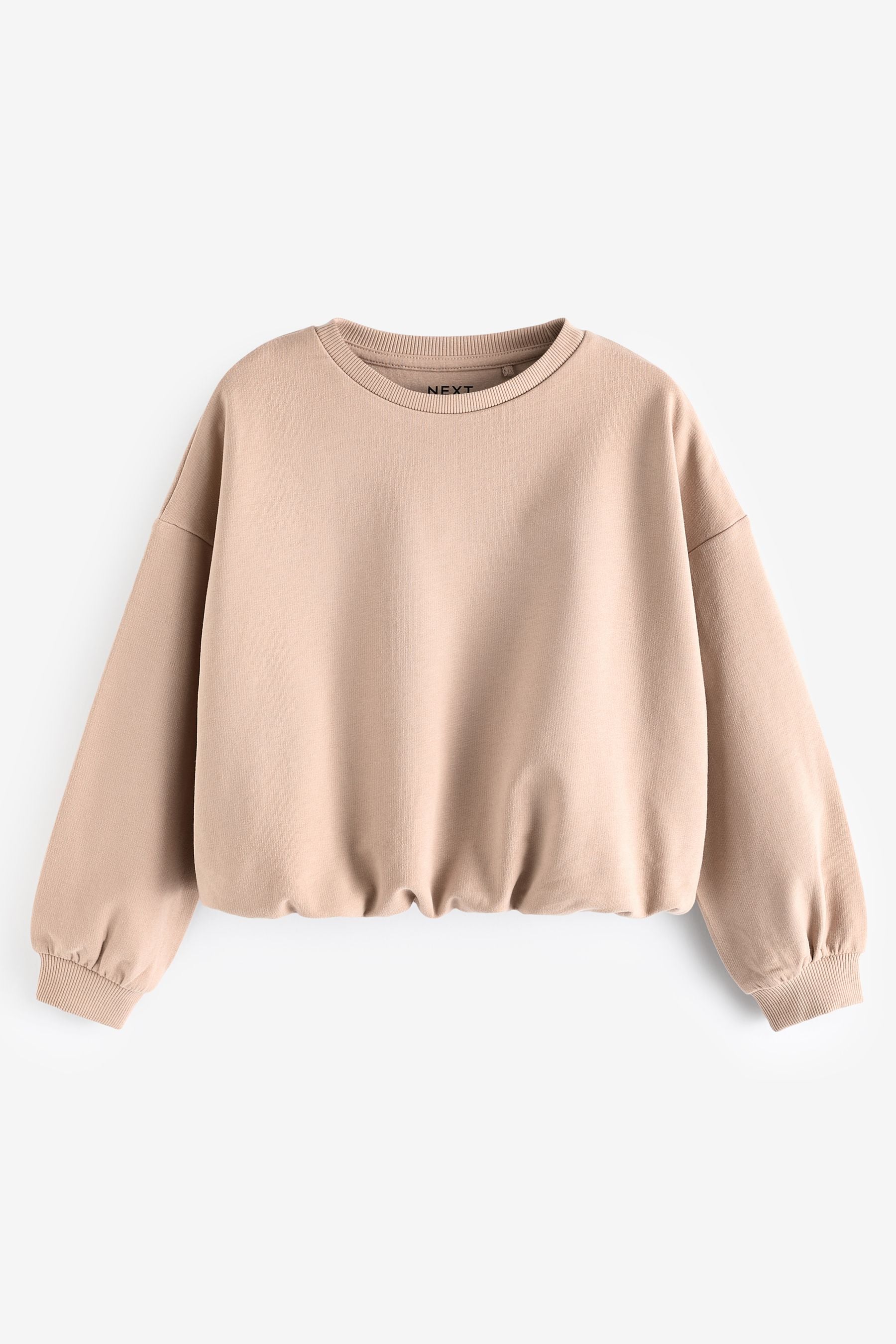 Neutral Boxy Bubble Hem Sweat Top (3-16yrs)