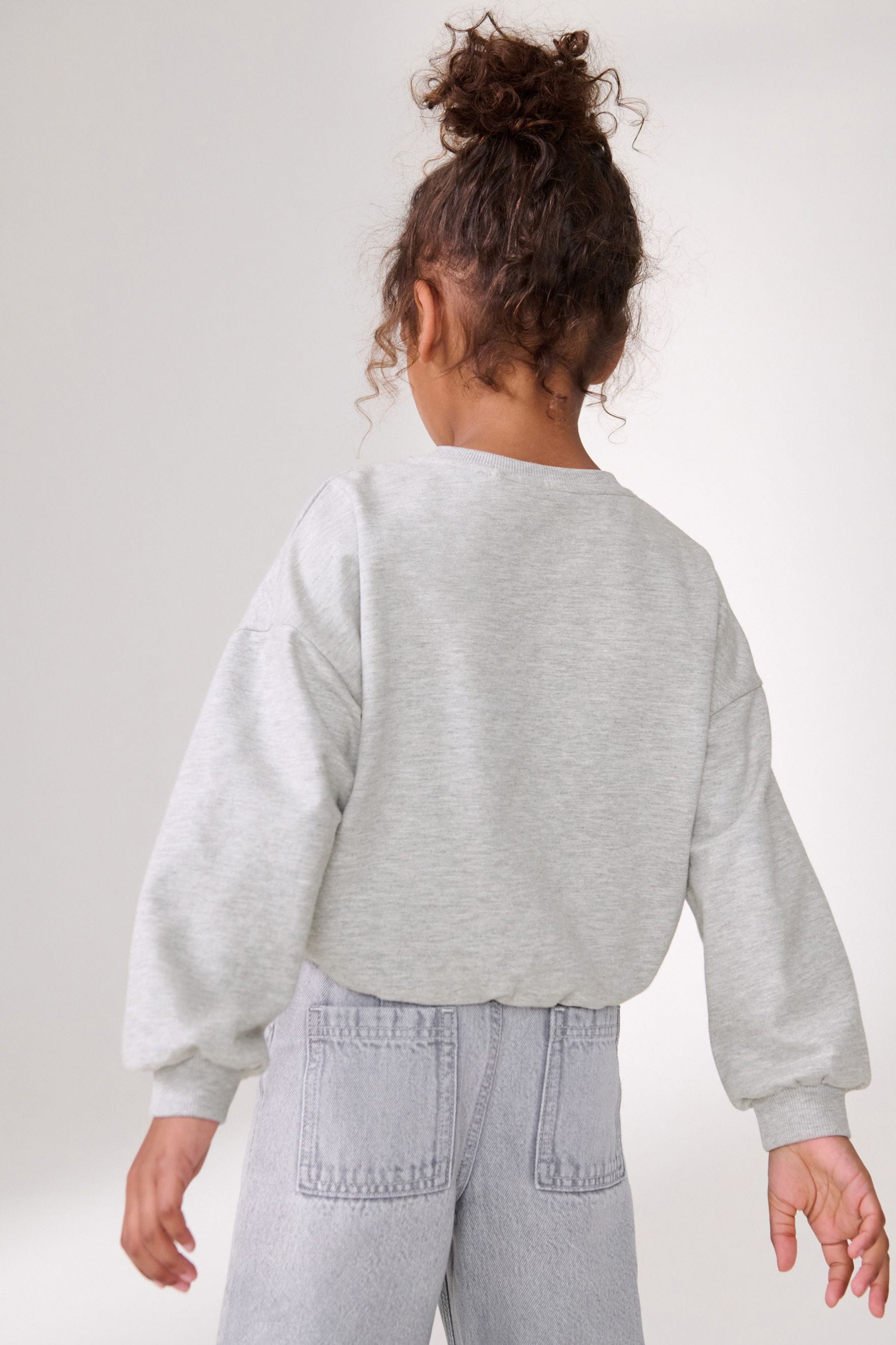 Grey Boxy Bubble Hem Sweat Top (3-16yrs)