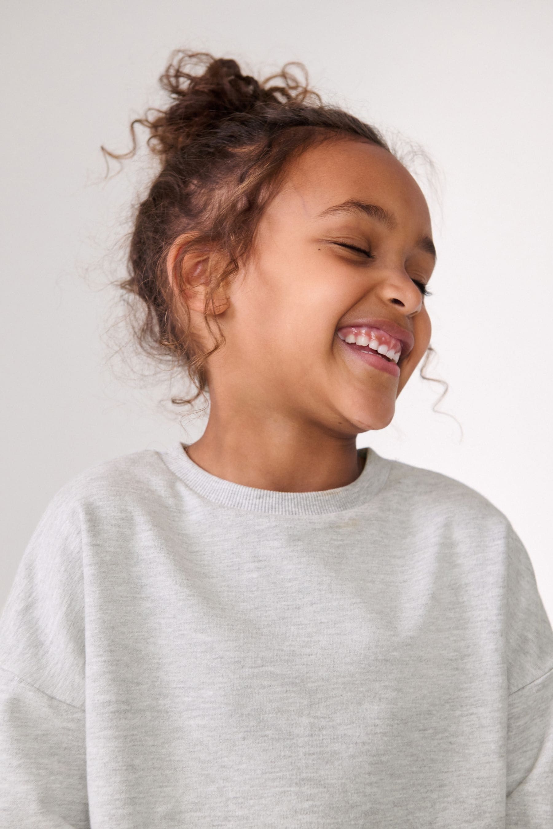 Grey Boxy Bubble Hem 100% Cotton Sweatshirt (3-16yrs)