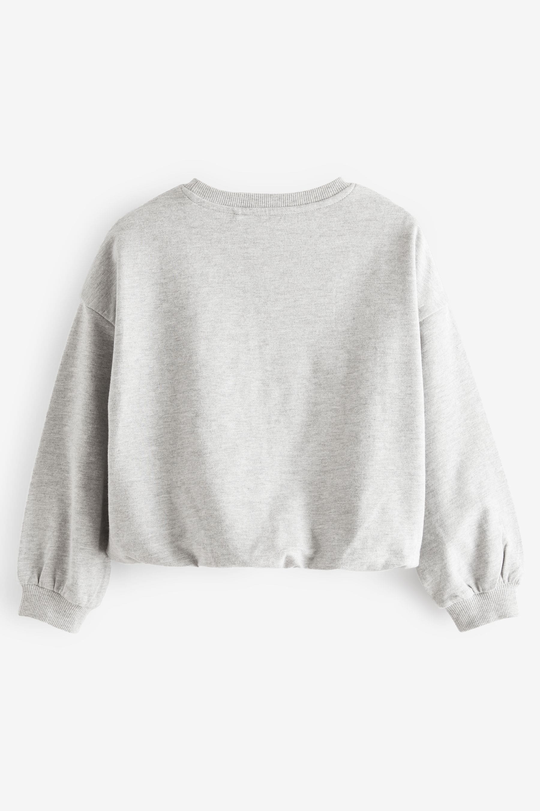 Grey Boxy Bubble Hem 100% Cotton Sweatshirt (3-16yrs)