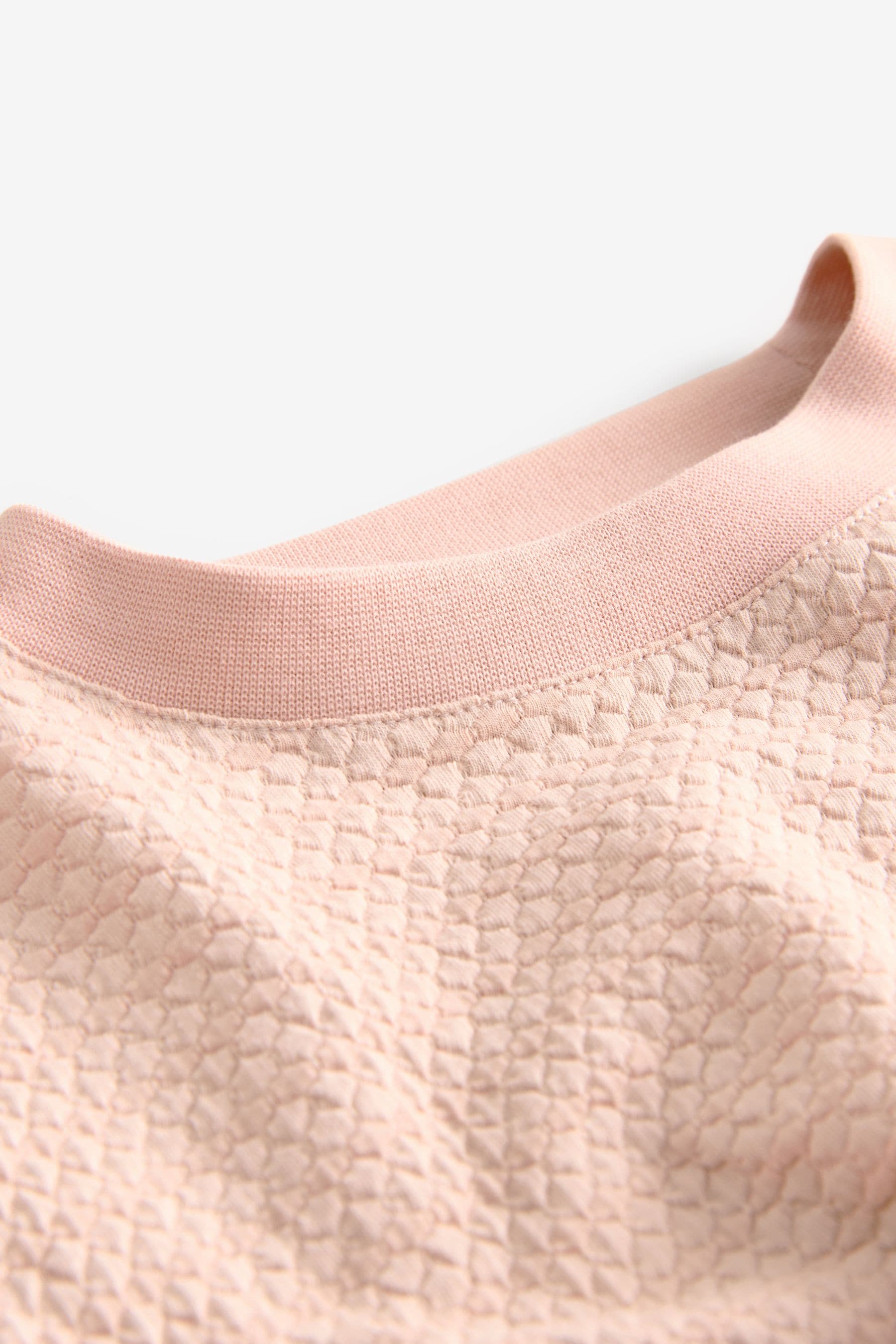 Pink Textured Ruche Hem Long Sleeve T-Shirt (3-16yrs)