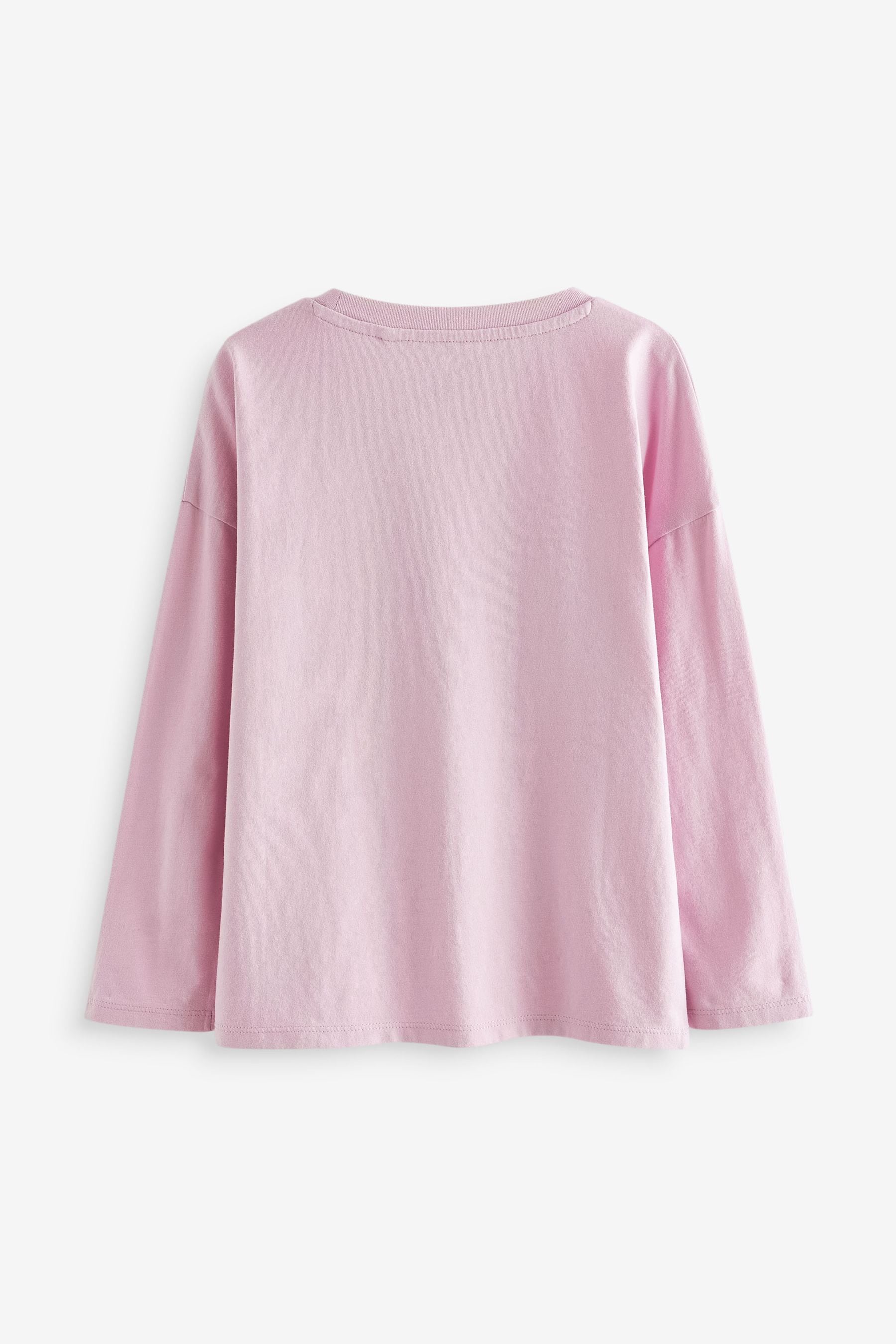 Pink 100% Cotton Sequin Heart Long Sleeve T-Shirt (3-16yrs)