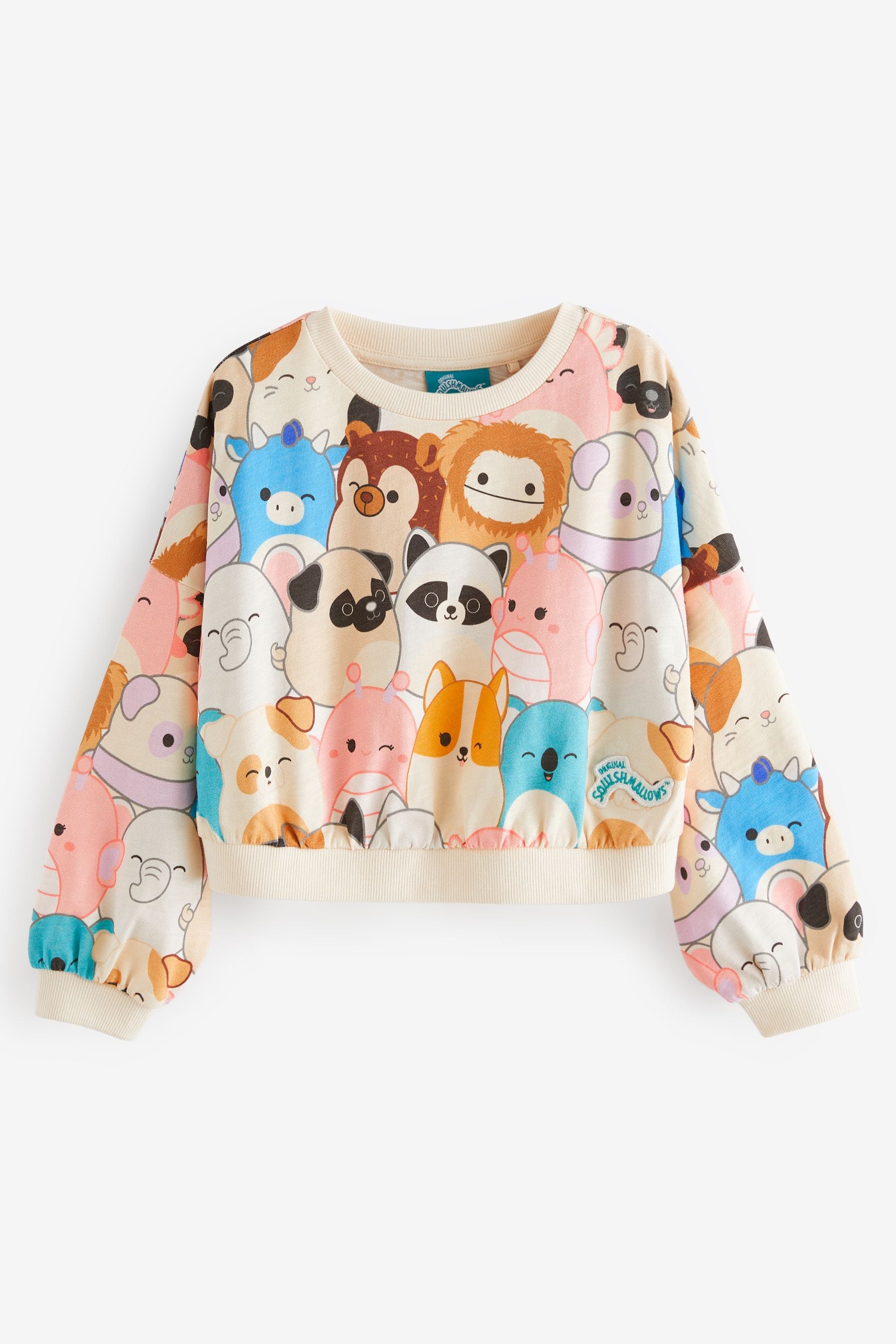 Squishmallows Ecru Cream Boxy Long Sleeve Sweat Top (5-12yrs)