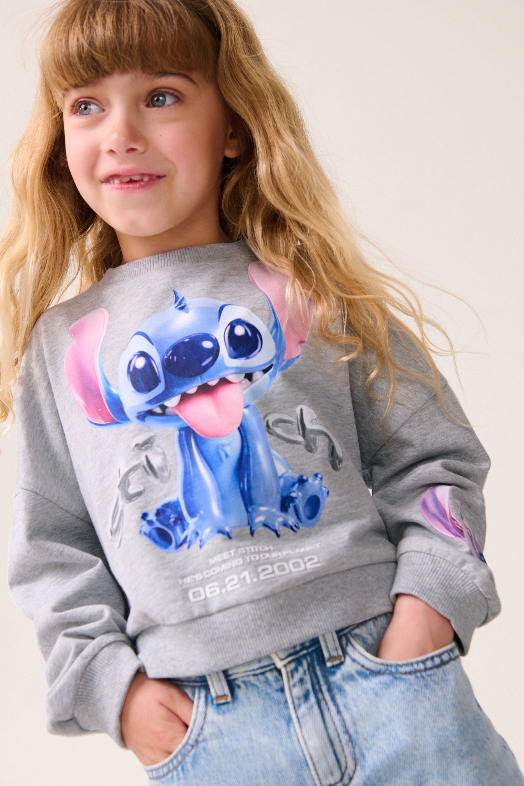 Grey Stitch License Boxy Sweatshirt (3-16yrs)