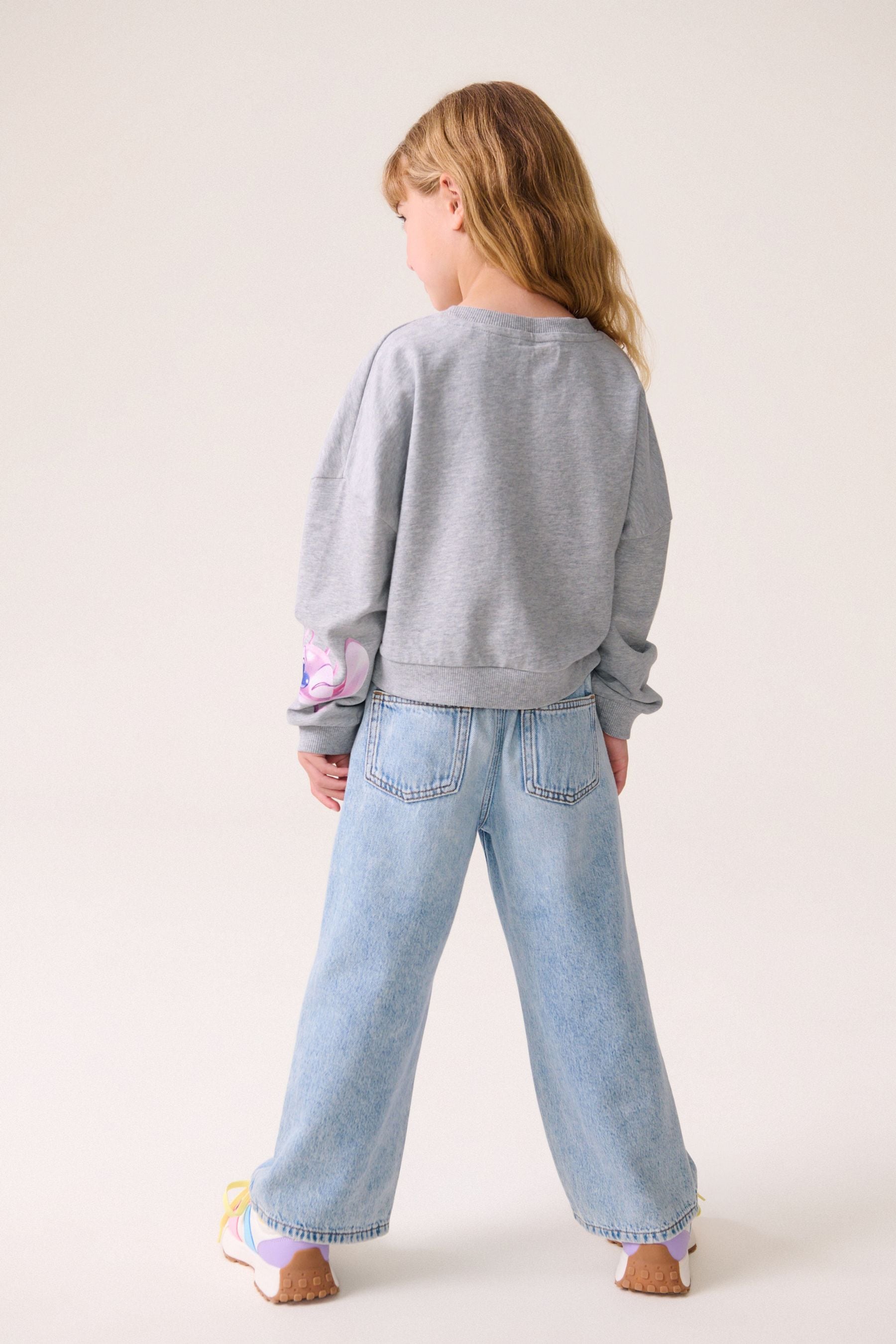 Grey 100% Cotton Stitch License Boxy Sweatshirt (3-16yrs)