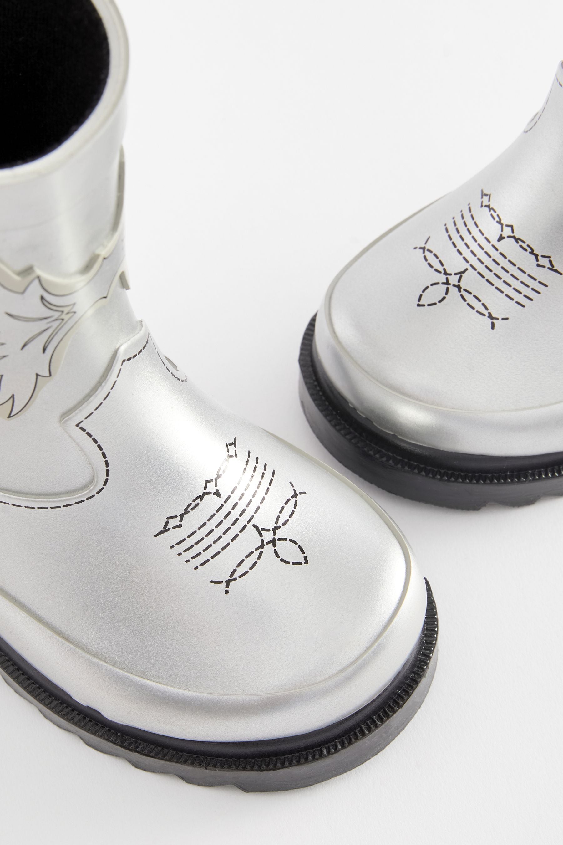 Silver Western Wellies