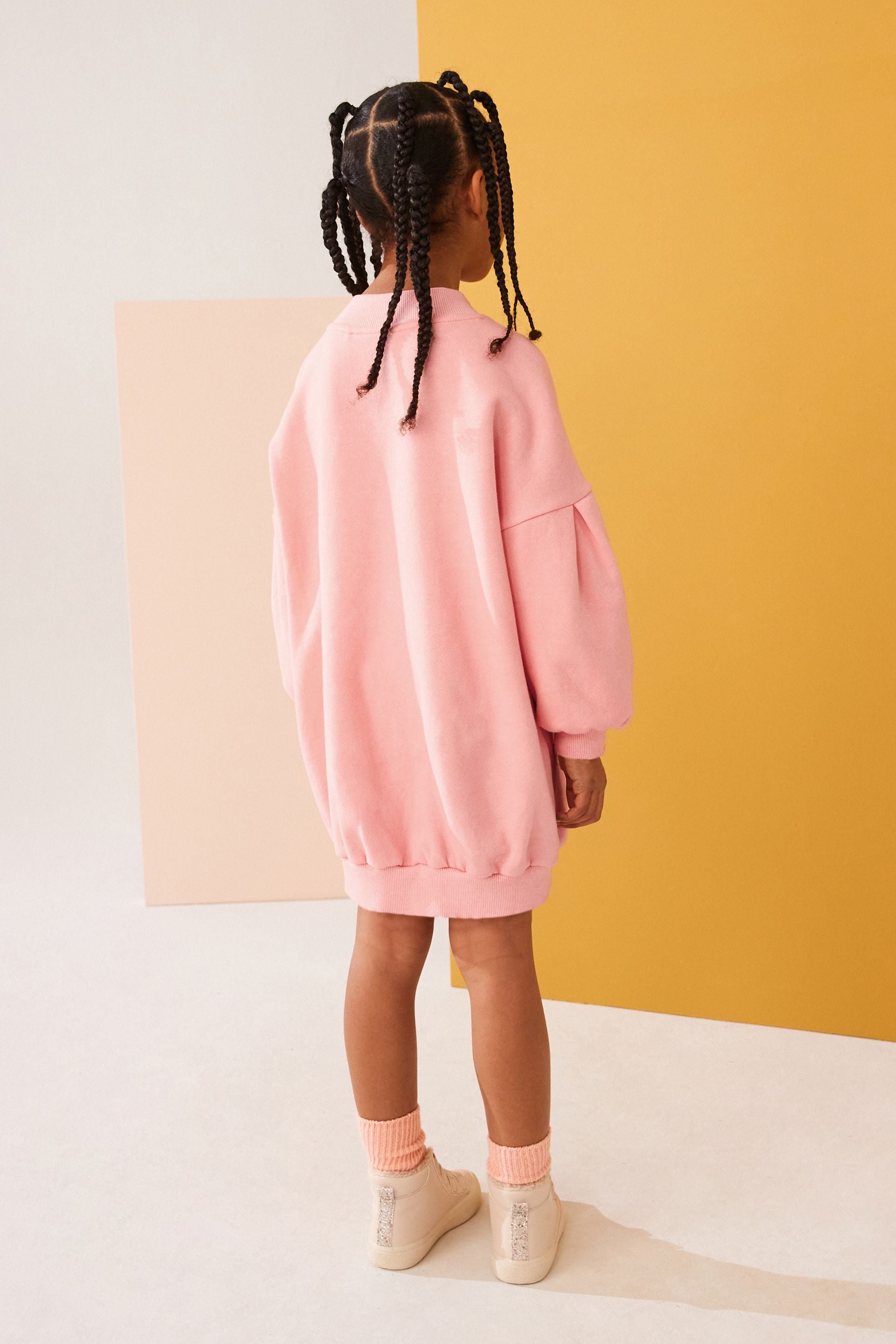 Pink Rainbow Jumper Dress (3-16yrs)