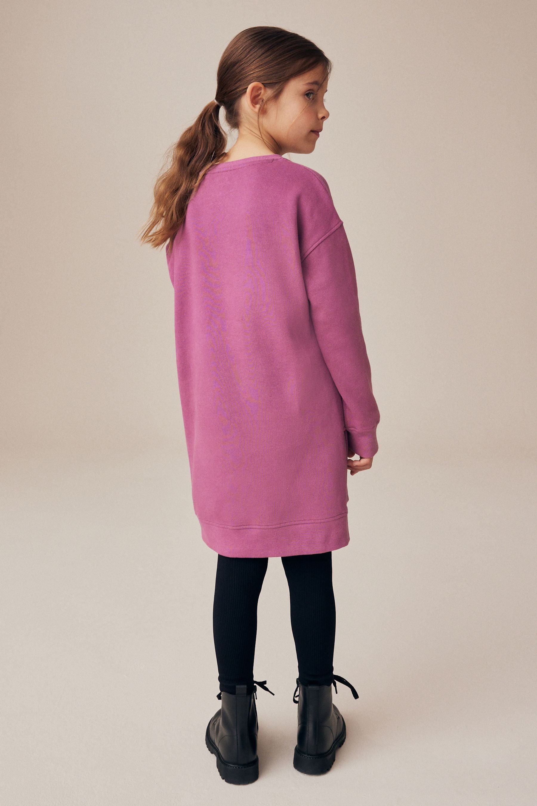 Purple Butterfly Jumper Dress (3-16yrs)