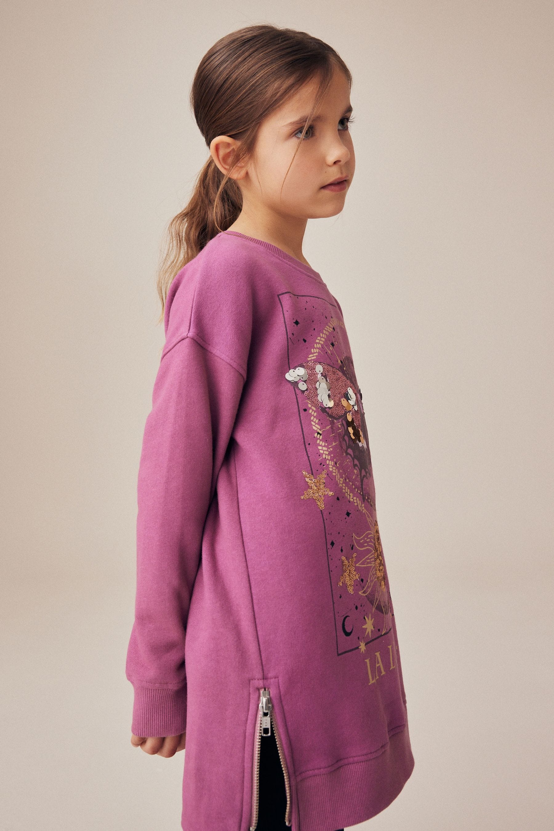 Purple Butterfly Jumper Dress (3-16yrs)