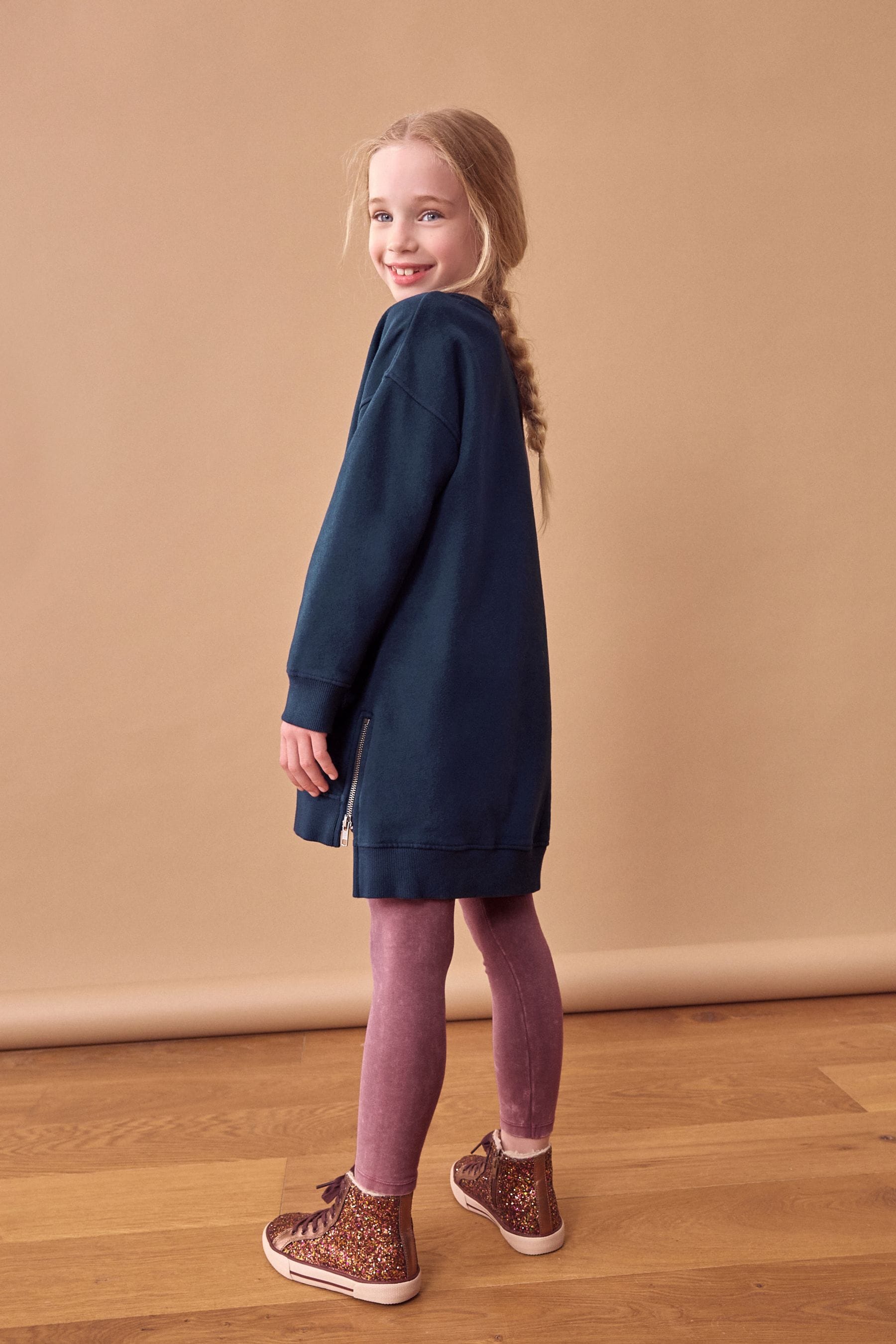 Navy Star Jumper Dress (3-16yrs)