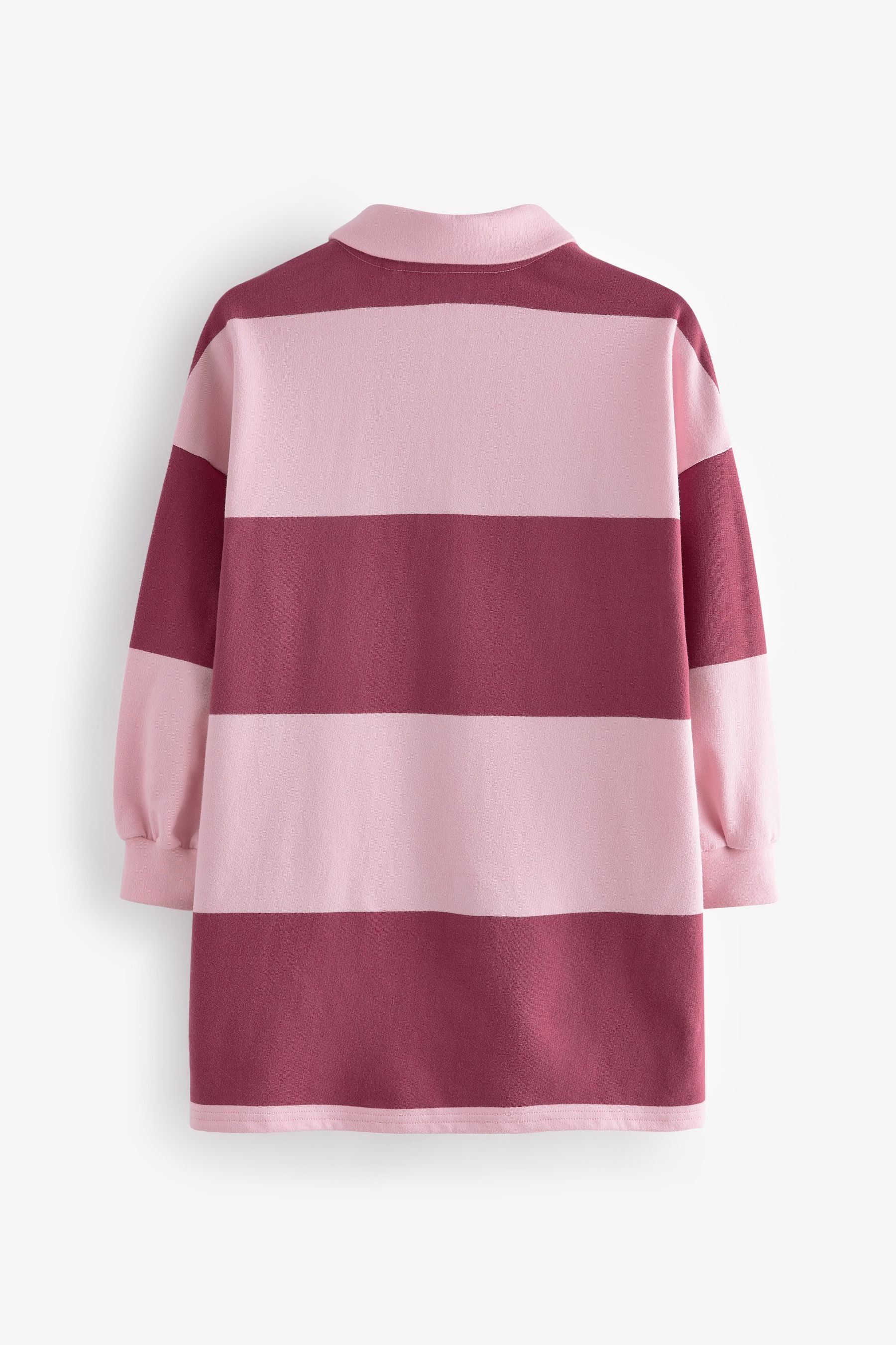 Berry Red/Pink Stripe 100% Cotton Rugby Dress (3-16yrs)