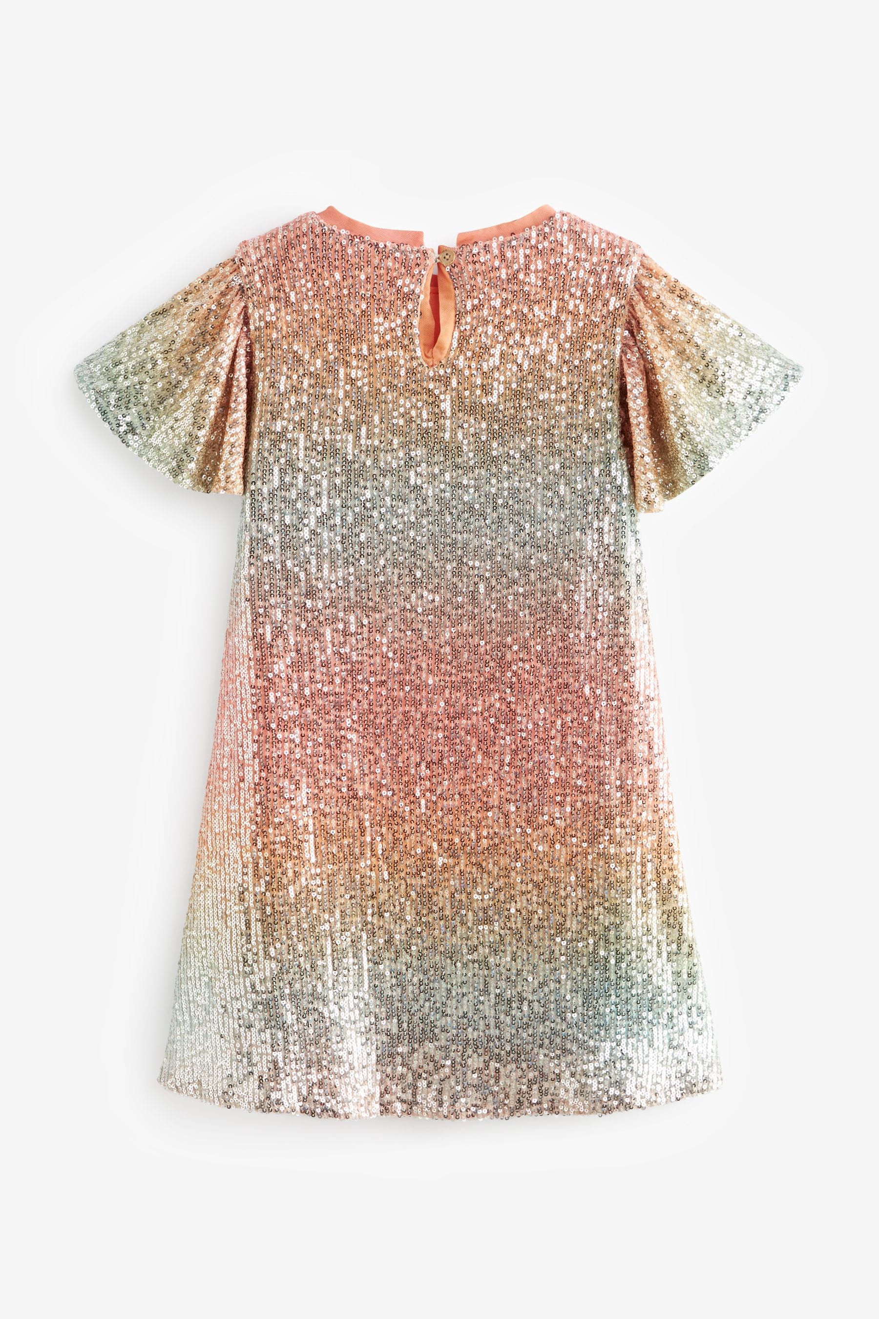 Orange/Blue Ombre Sequin Sparkle Party Dress (3-16yrs)