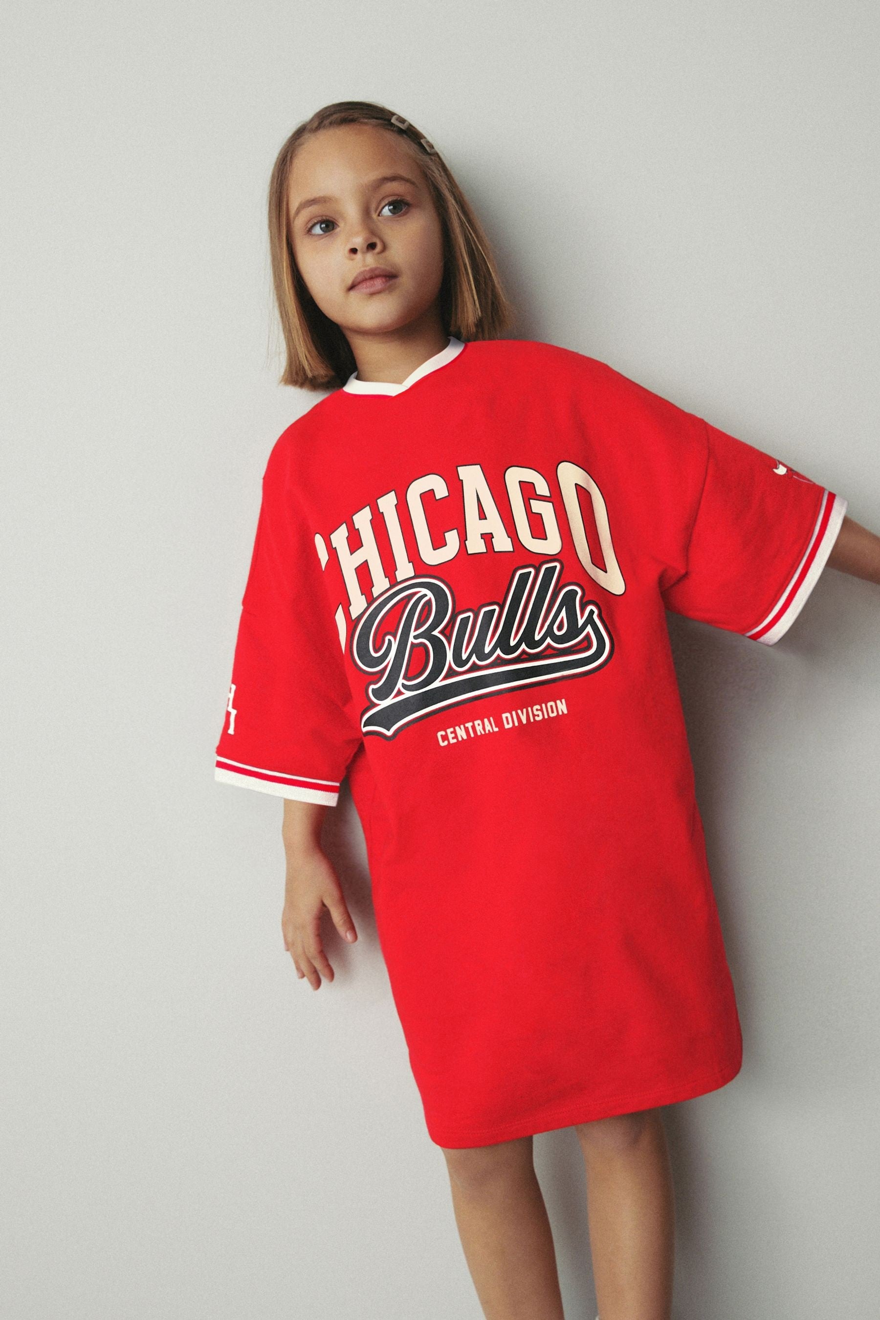 Red Chicago Bulls 100% Cotton NBA Jersey Dress (3-16yrs)