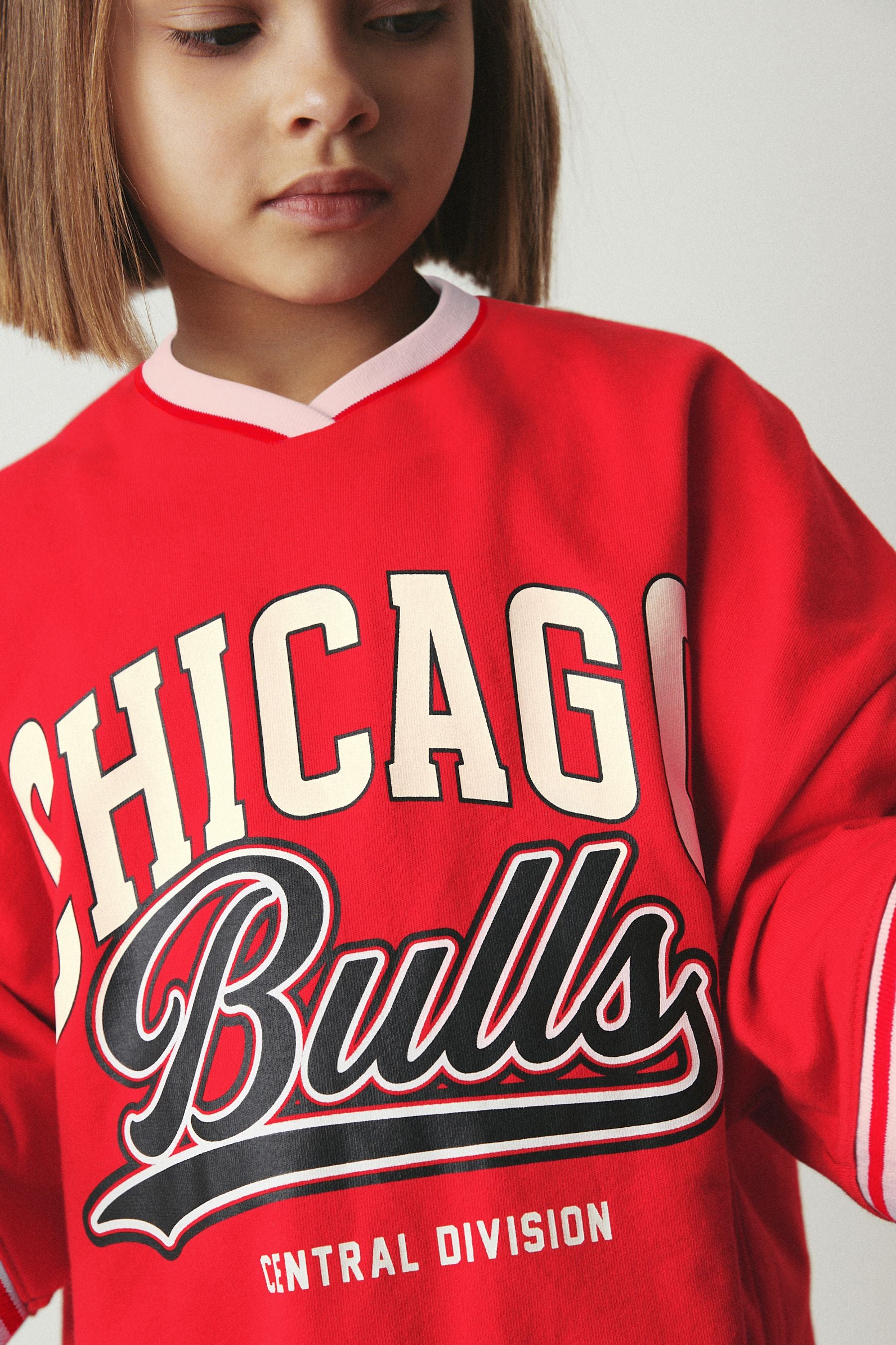 Red Chicago Bulls 100% Cotton NBA Jersey Dress (3-16yrs)